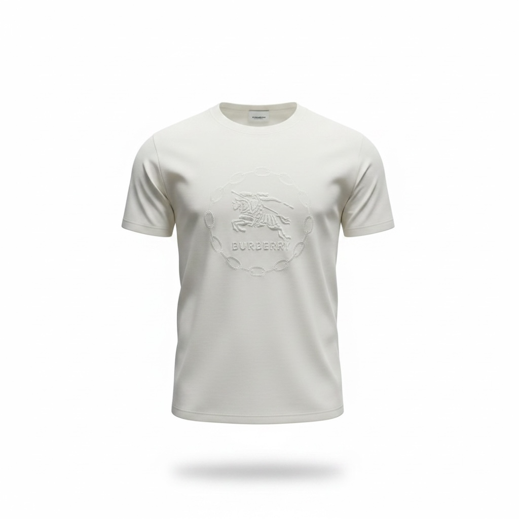 Burberry Beige Embossed Logo T-Shirt 🤎✨ Quiet Luxury Edition