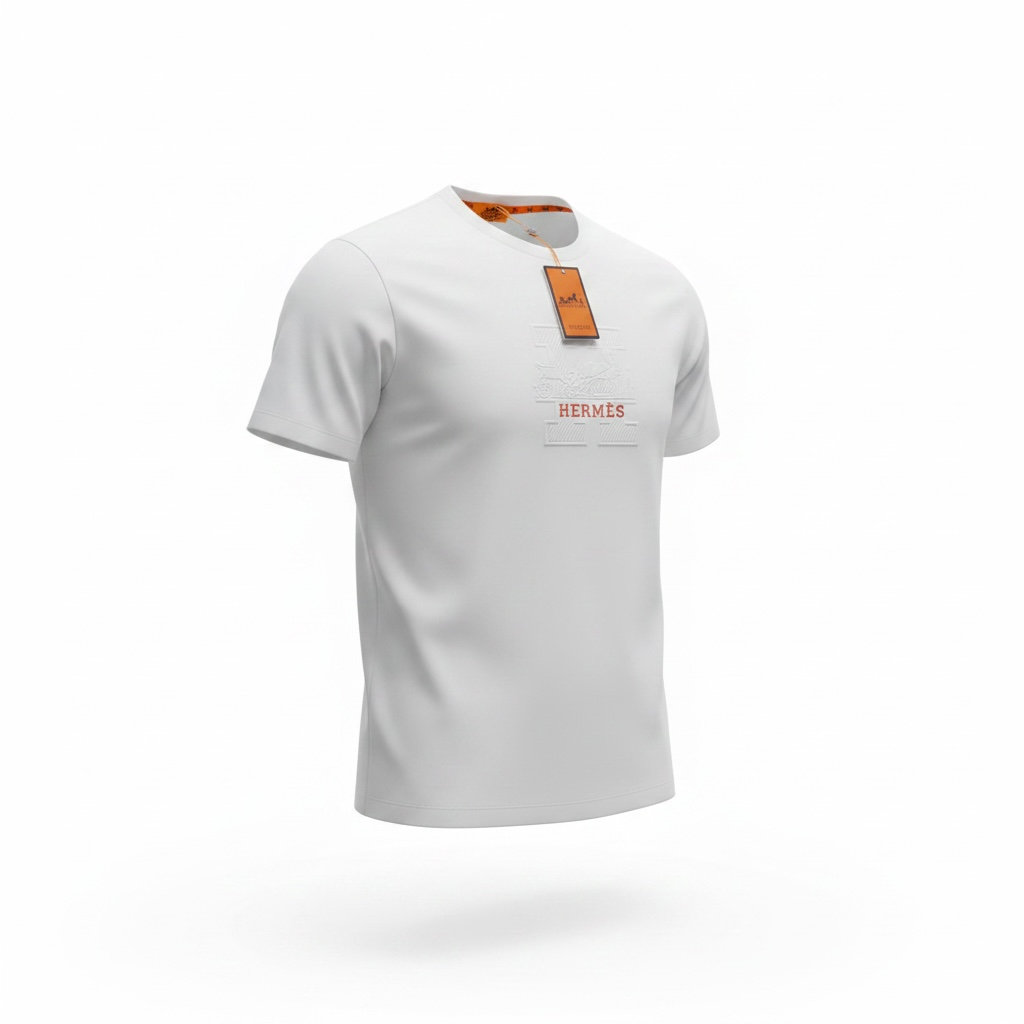 HermΓ¨s White T-Shirt π€π§‘ Signature βHβ Logo Edition