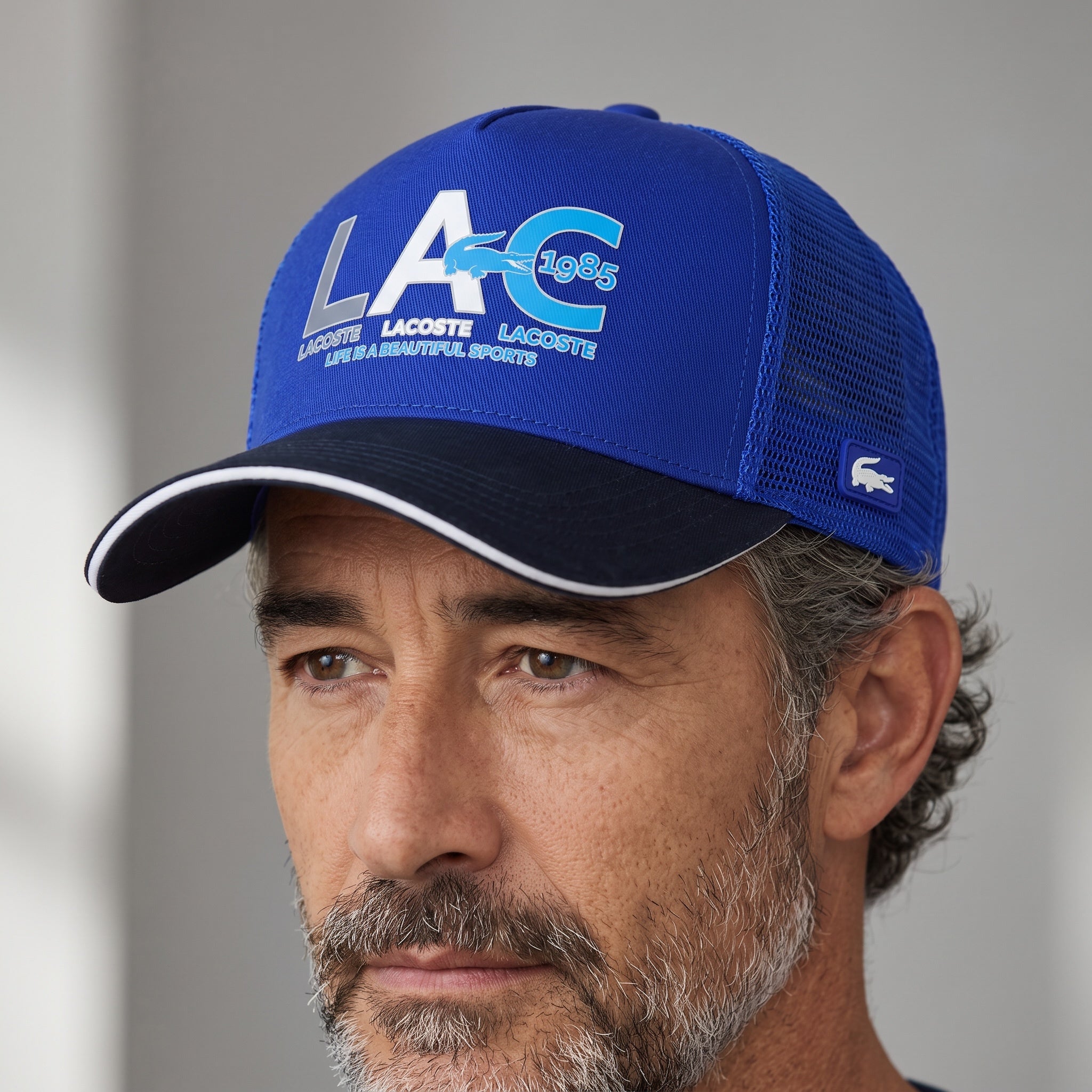 Lacoste LAC 1985 Trucker Cap β Royal Blue Mesh π§’π