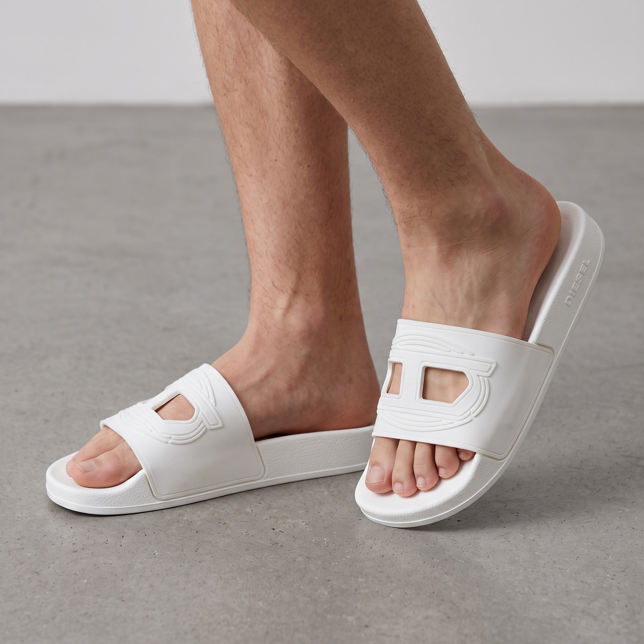 Diesel Slide Sandal β White Logo Sliders π©΄β¨
