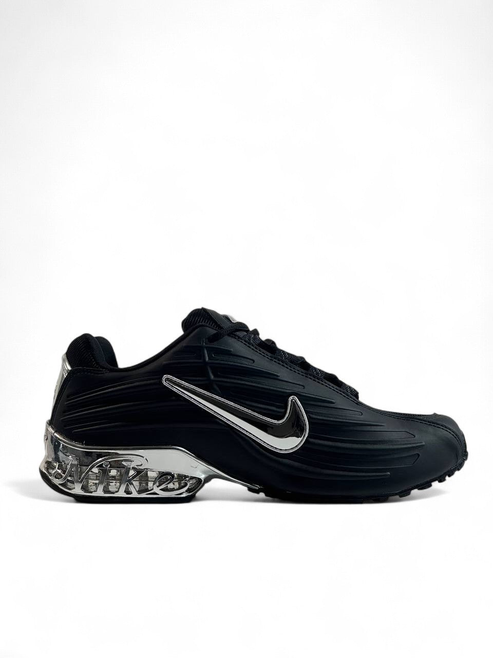 🖤 Nike Shox Black Chrome Edition 👟 | Bold Power. Timeless Style.