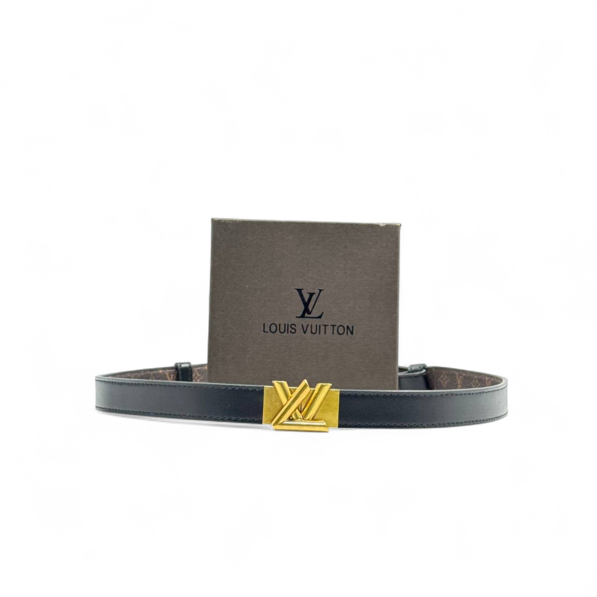 Louis Vuitton Black Leather Belt š¤ | Gold LV Buckle | 125cm | With Box