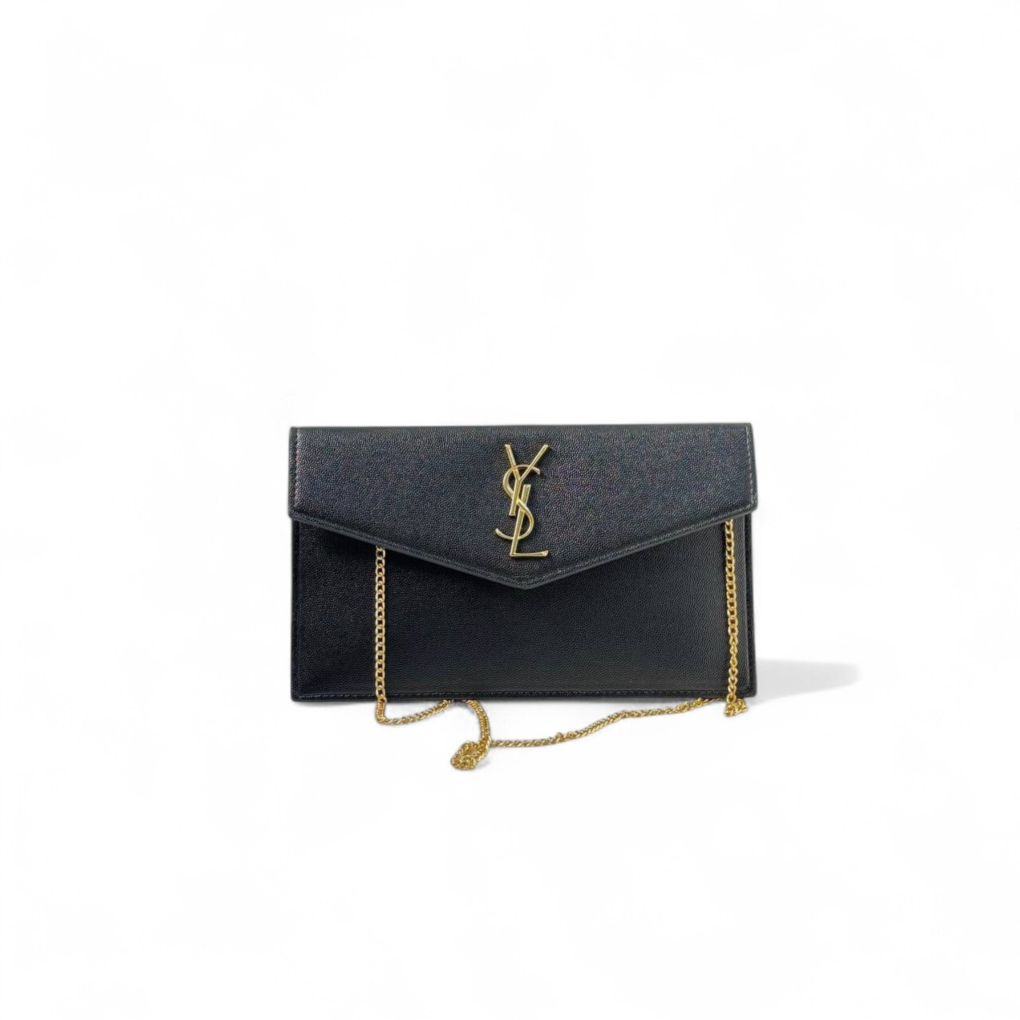 π€ YSL Classic Black Envelope Chain clutch β Timeless Elegance