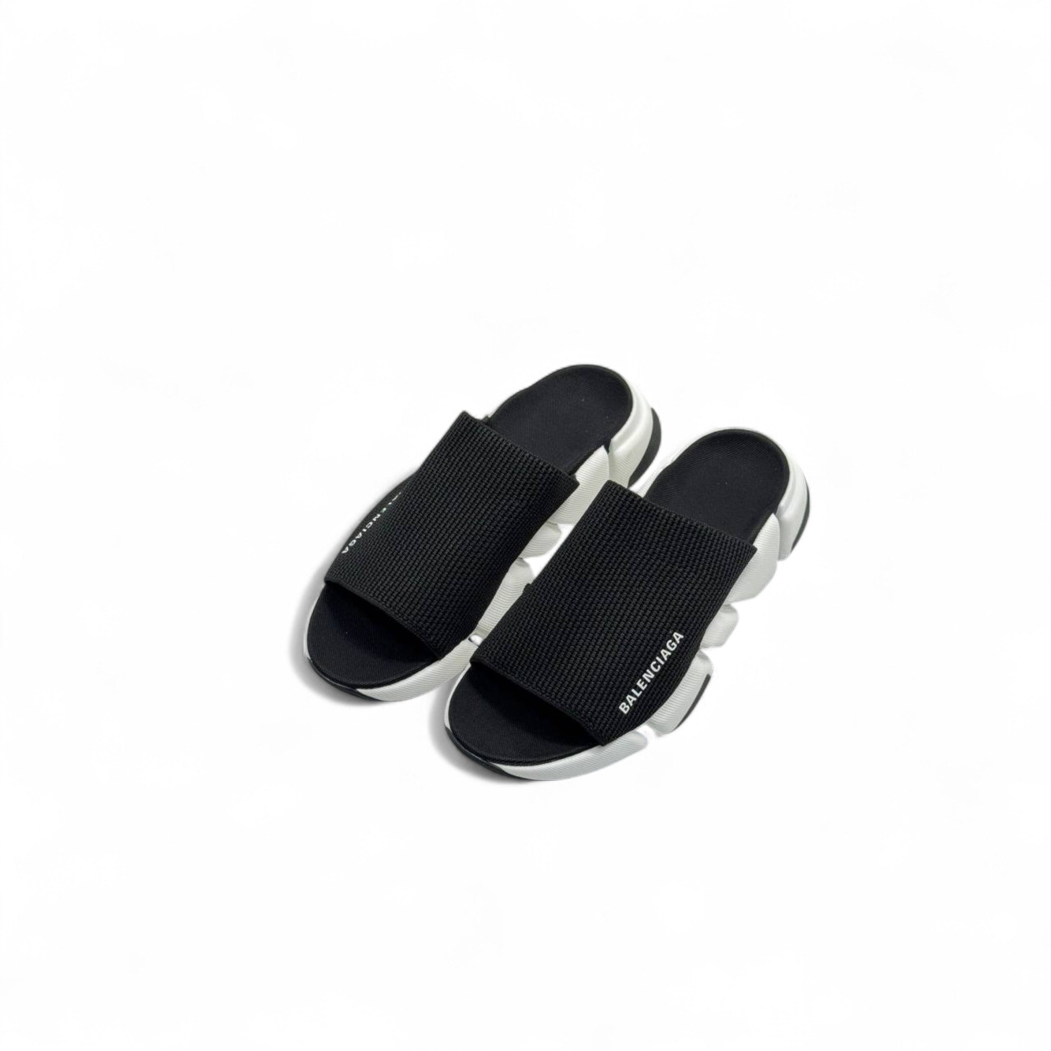 Balenciaga Tech Slides β Black Strap with White Sole