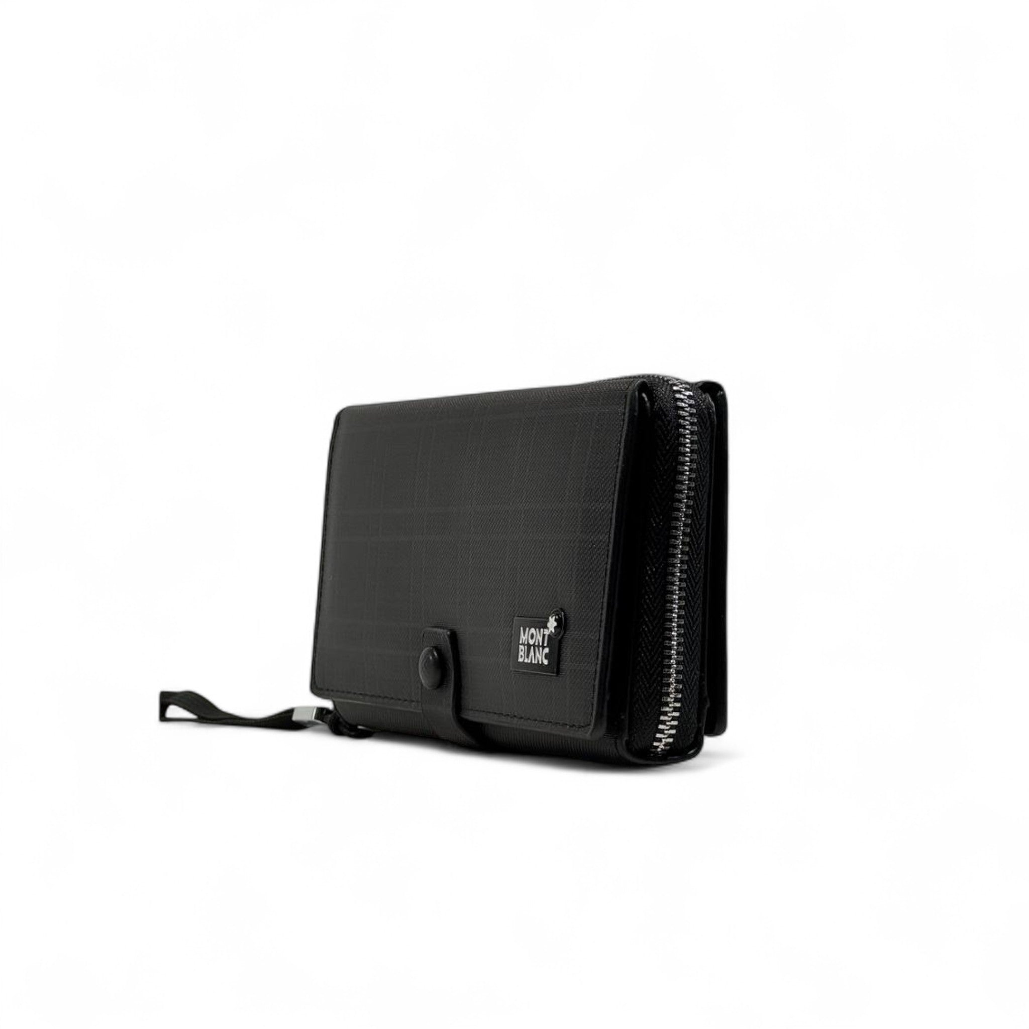🖤 Montblanc Checkered Long Wallet – Black Edition ✨