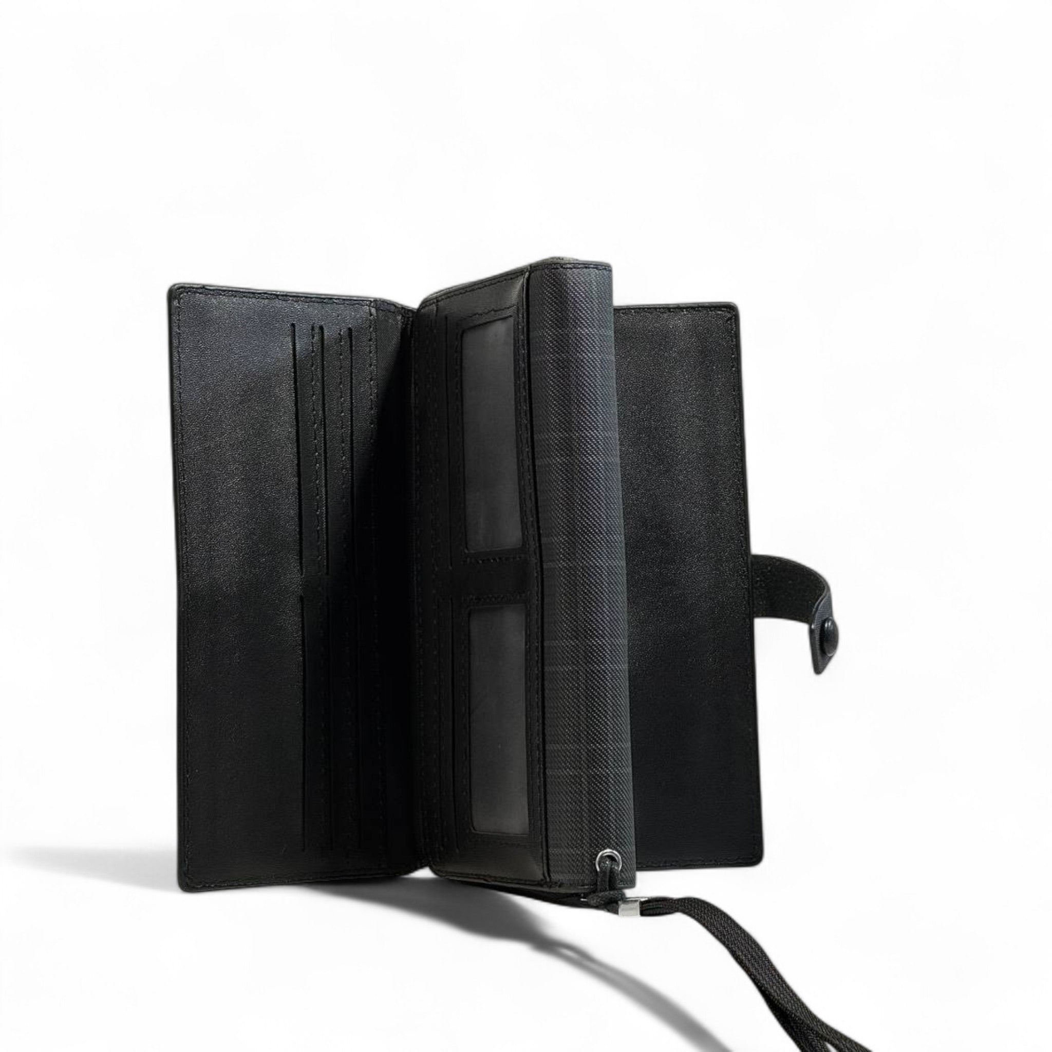 🖤 Montblanc Checkered Long Wallet – Black Edition ✨