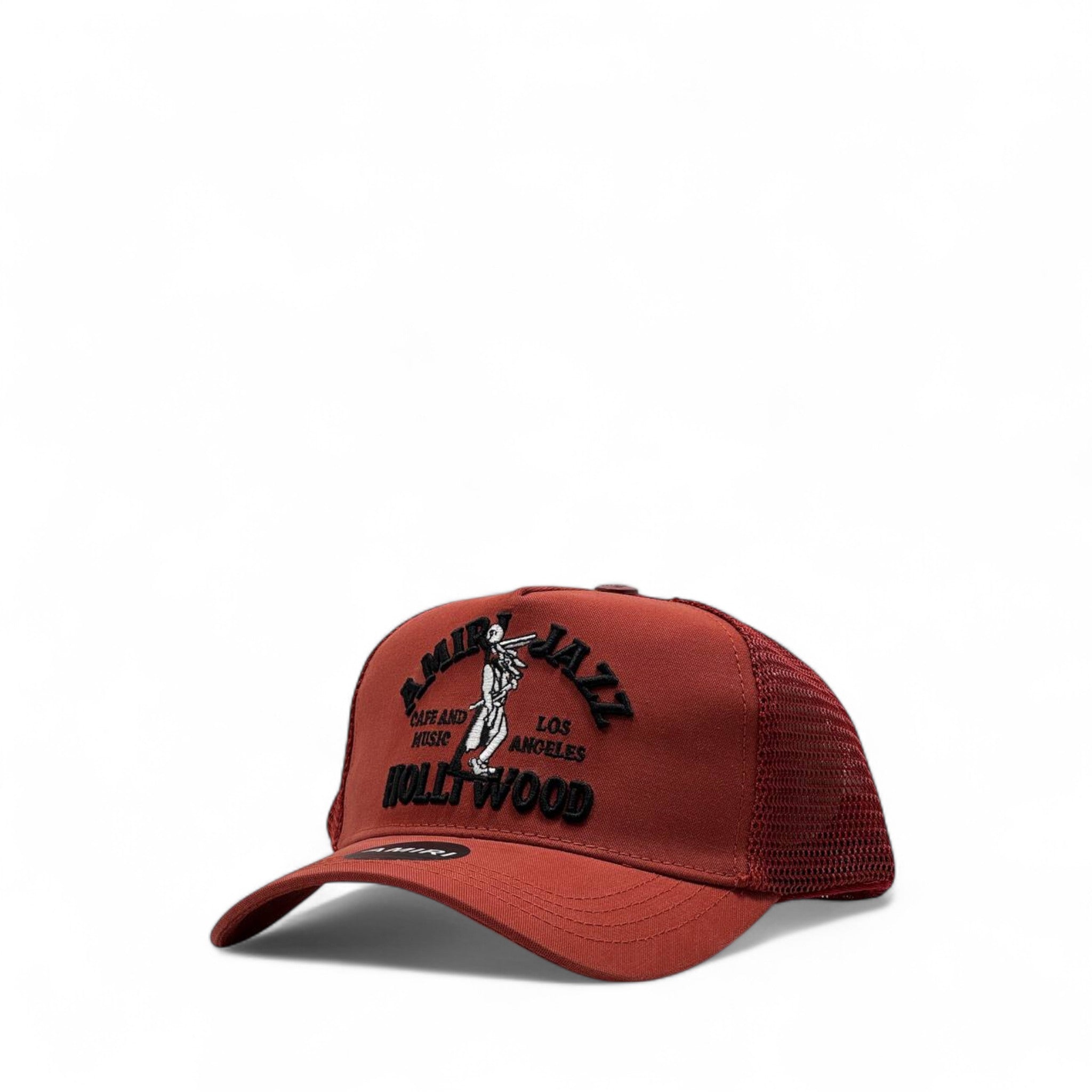 Amiri Jazz CafΓ© Hollywood Trucker Cap β Deep Red π·π₯