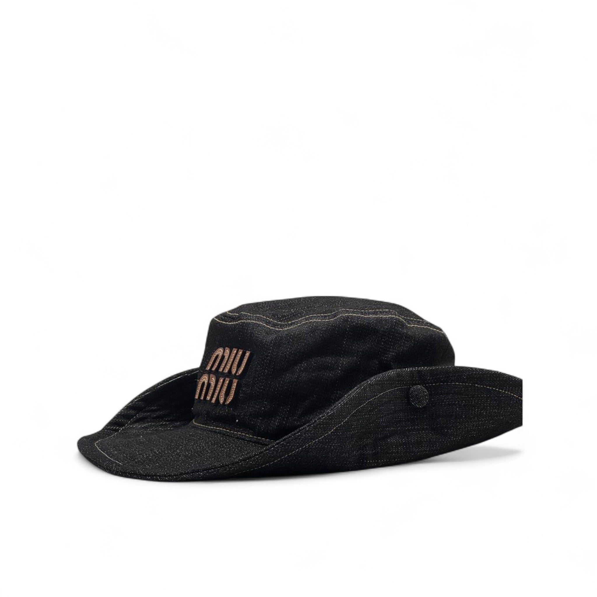 ๐ Miu Miu Black Denim Hat โ High-Fashion Meets Street Edge ๐ค๐