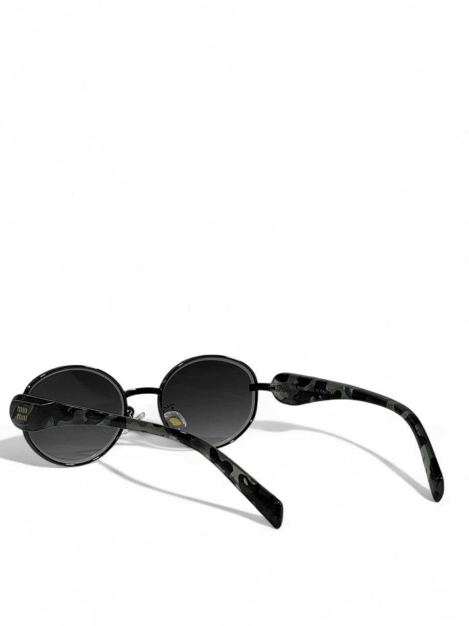 π€ Miu Miu Camo Round-Frame Statement Sunglasses