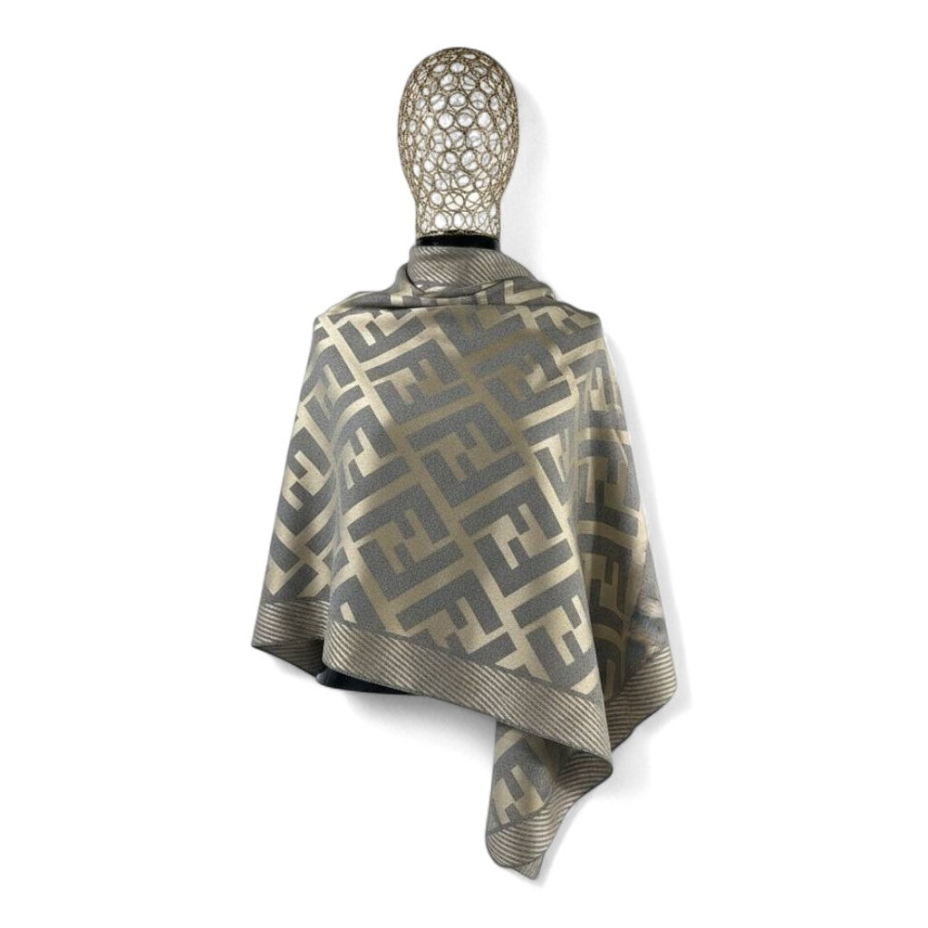 π©Άβ¨ Fendi Double-Face Scarf β Beige & Grey Luxe Edition