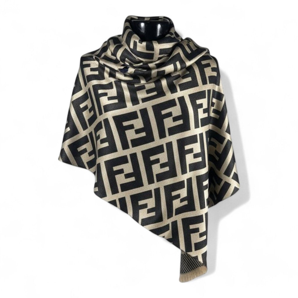 π€β¨ Fendi Double-Face Scarf β Black & Gold Monogram Edition