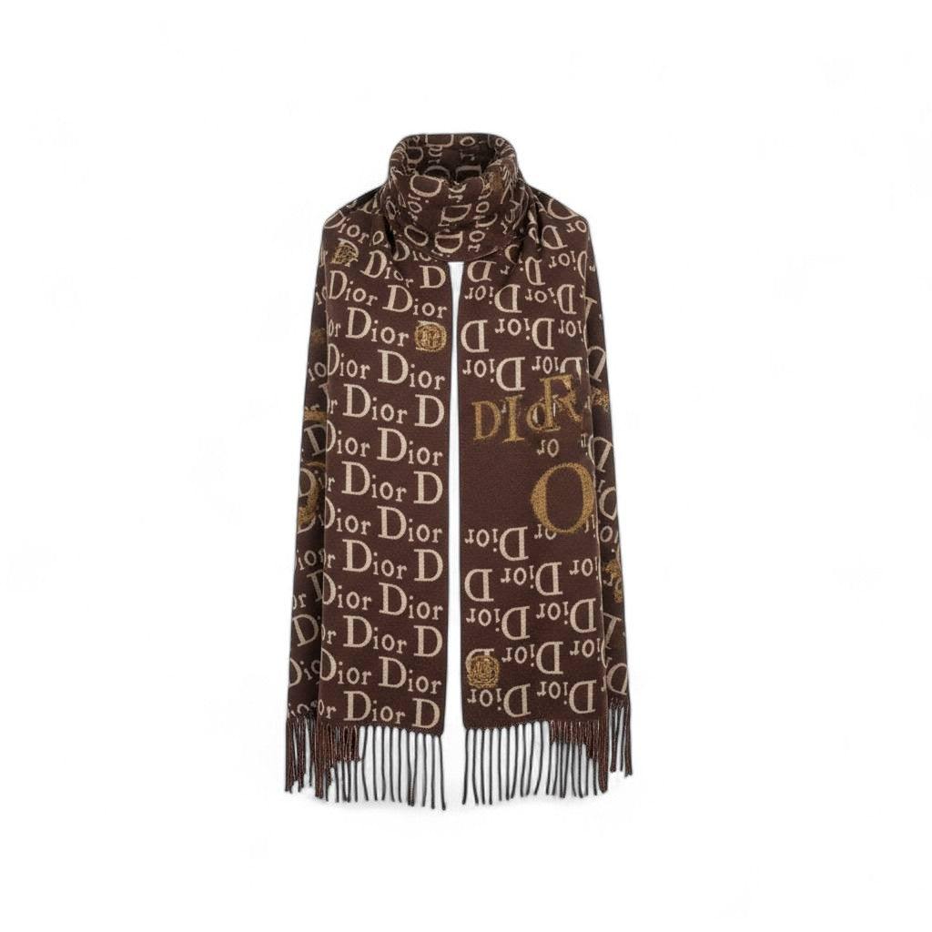 Dior Double-Face Luxury Scarf đ¤ | Reversible Monogram Shawl with Tassels