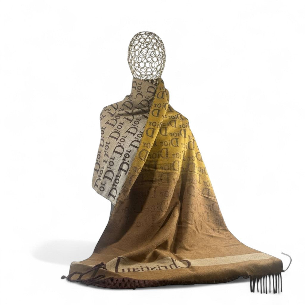 Dior Double-Face Luxury Scarf đ¤ | Reversible Monogram Shawl with Tassels