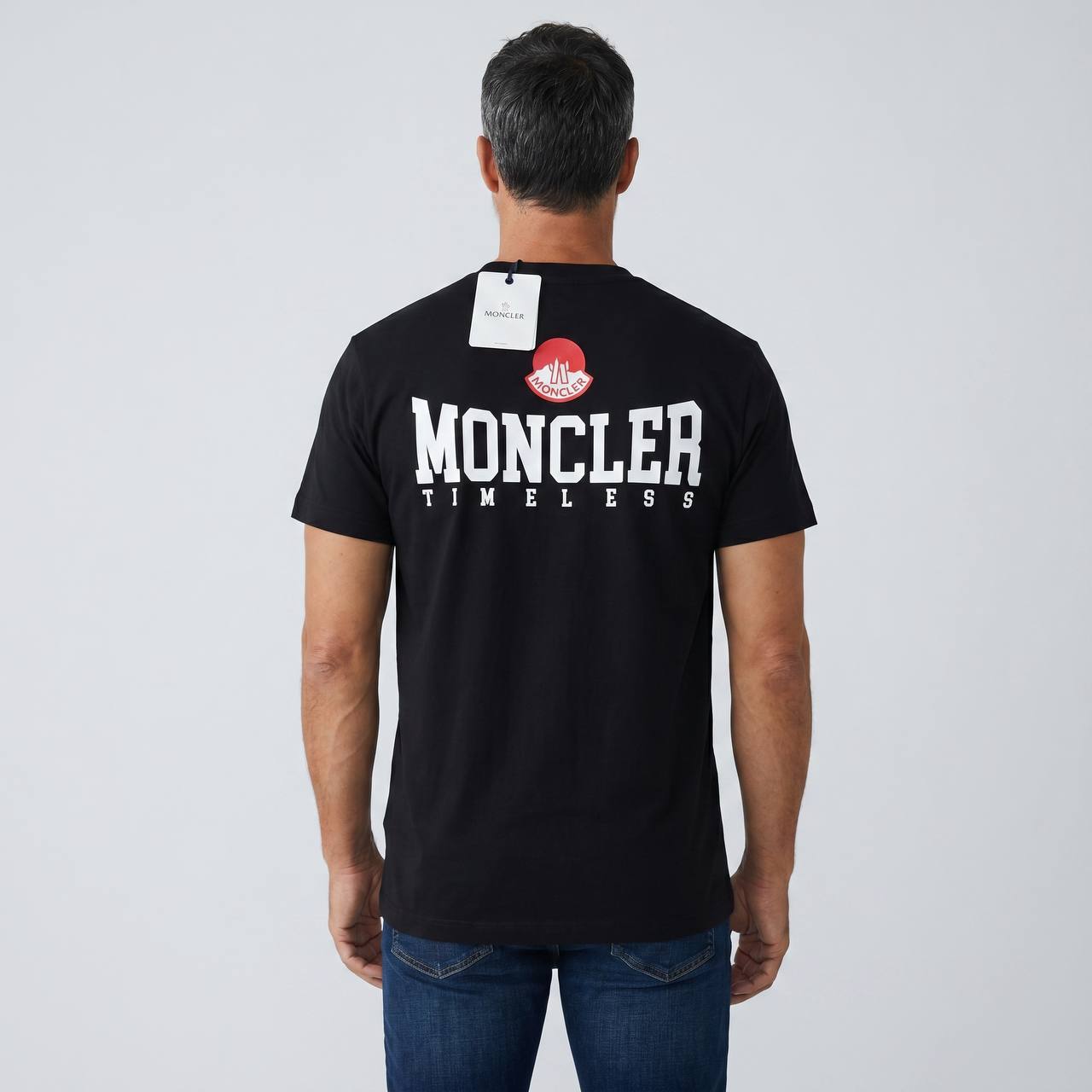Moncler Timeless Black Logo T-Shirt ๐ค๐ฅ | Premium Cotton Front & Back Statement Tee