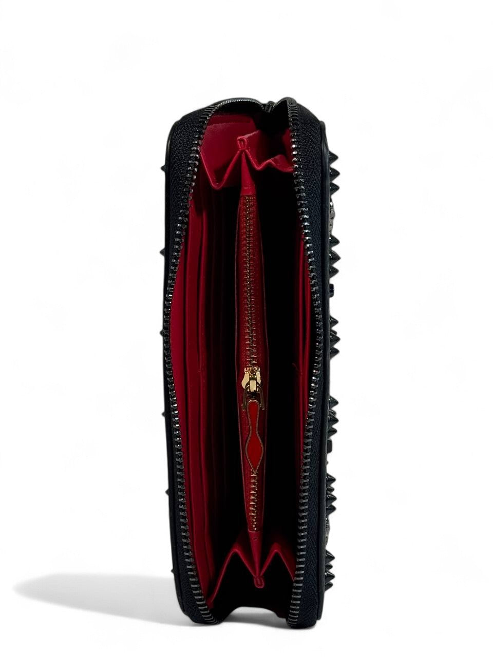 π€ Christian Louboutin Black Studded Wallet β Glamorous Edge, Timeless Sophistication π