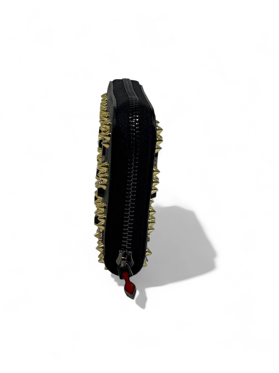 π€ Christian Louboutin Black & Gold Studded Wallet β Daring Elegance, Iconic Style π