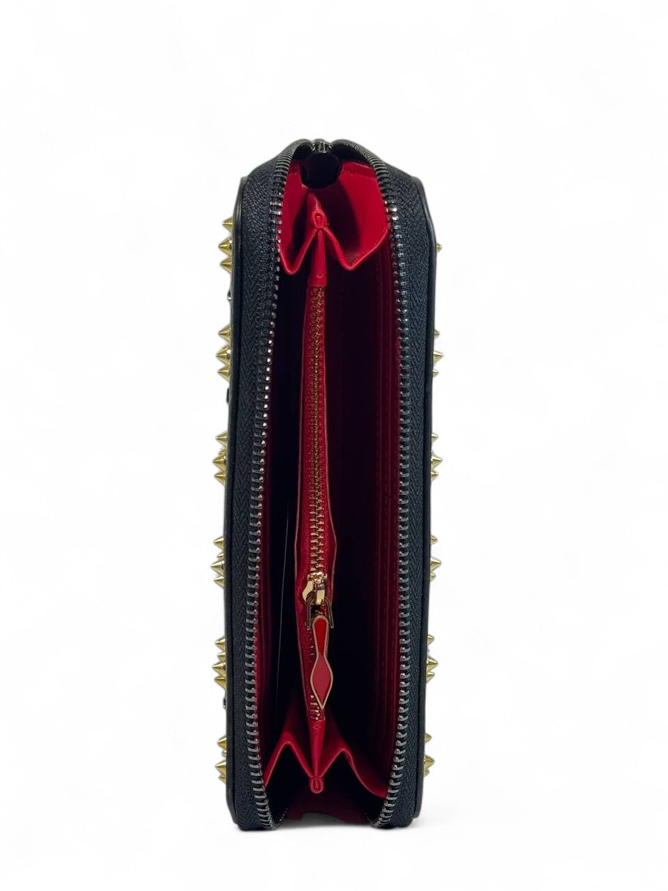 π€ Christian Louboutin Black & Gold Studded Wallet β Daring Elegance, Iconic Style π