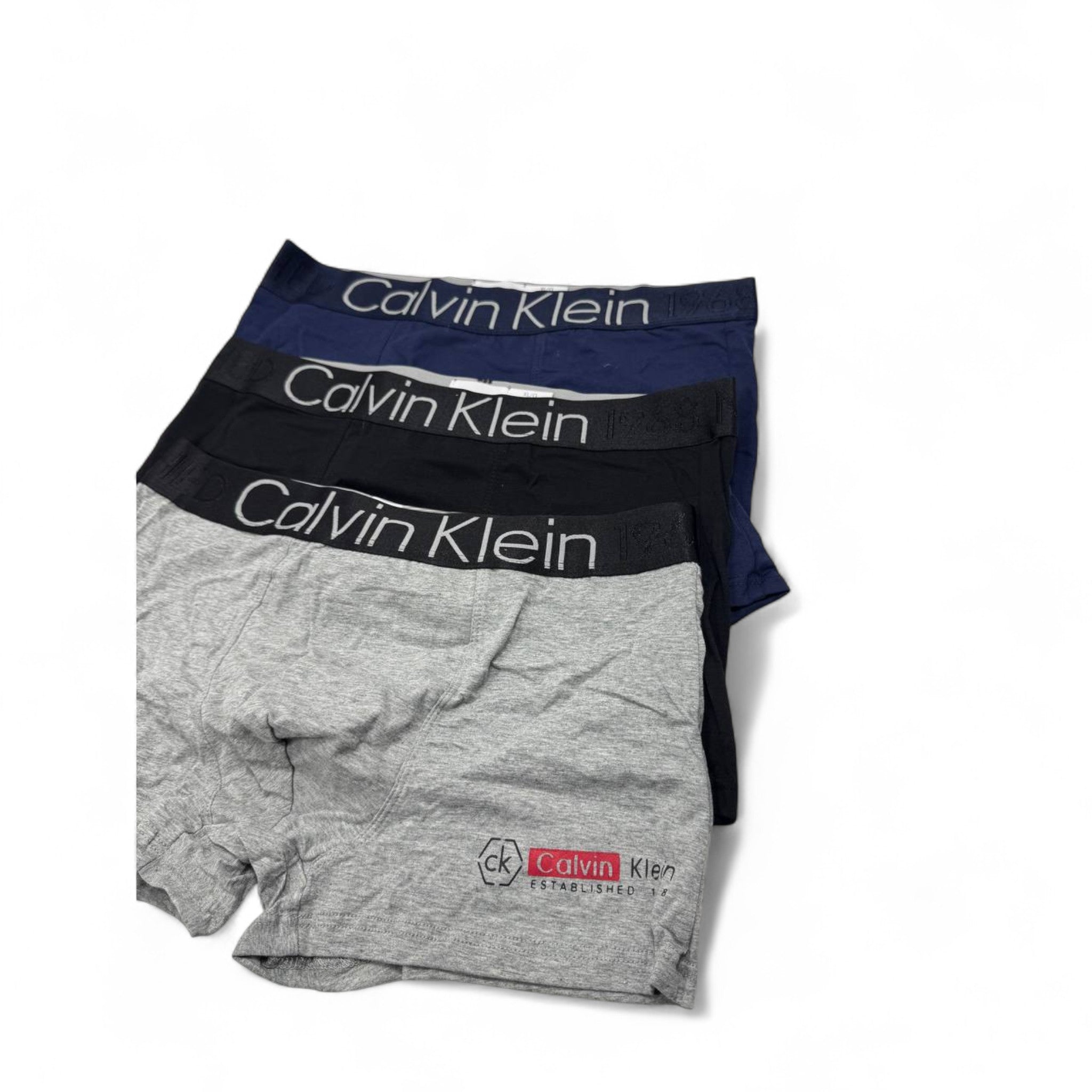 Calvin Klein Contrast Logo Boxer Briefs - 3 Pack ⚫🔵⚙️ | Everyday Comfort with a Bold Twist