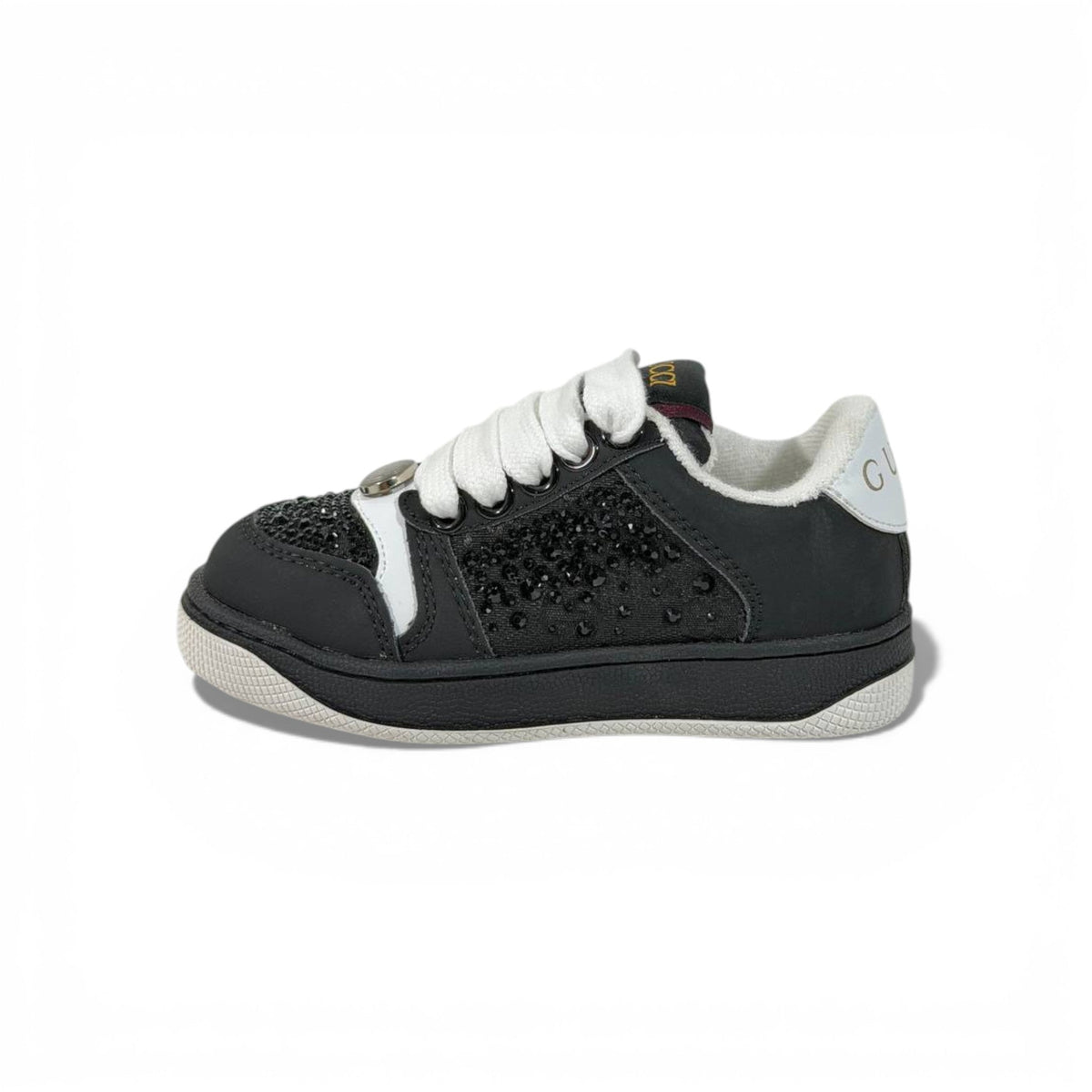 Gucci Kids Black Sneakers β Classic Style with Sparkle Details β¨π