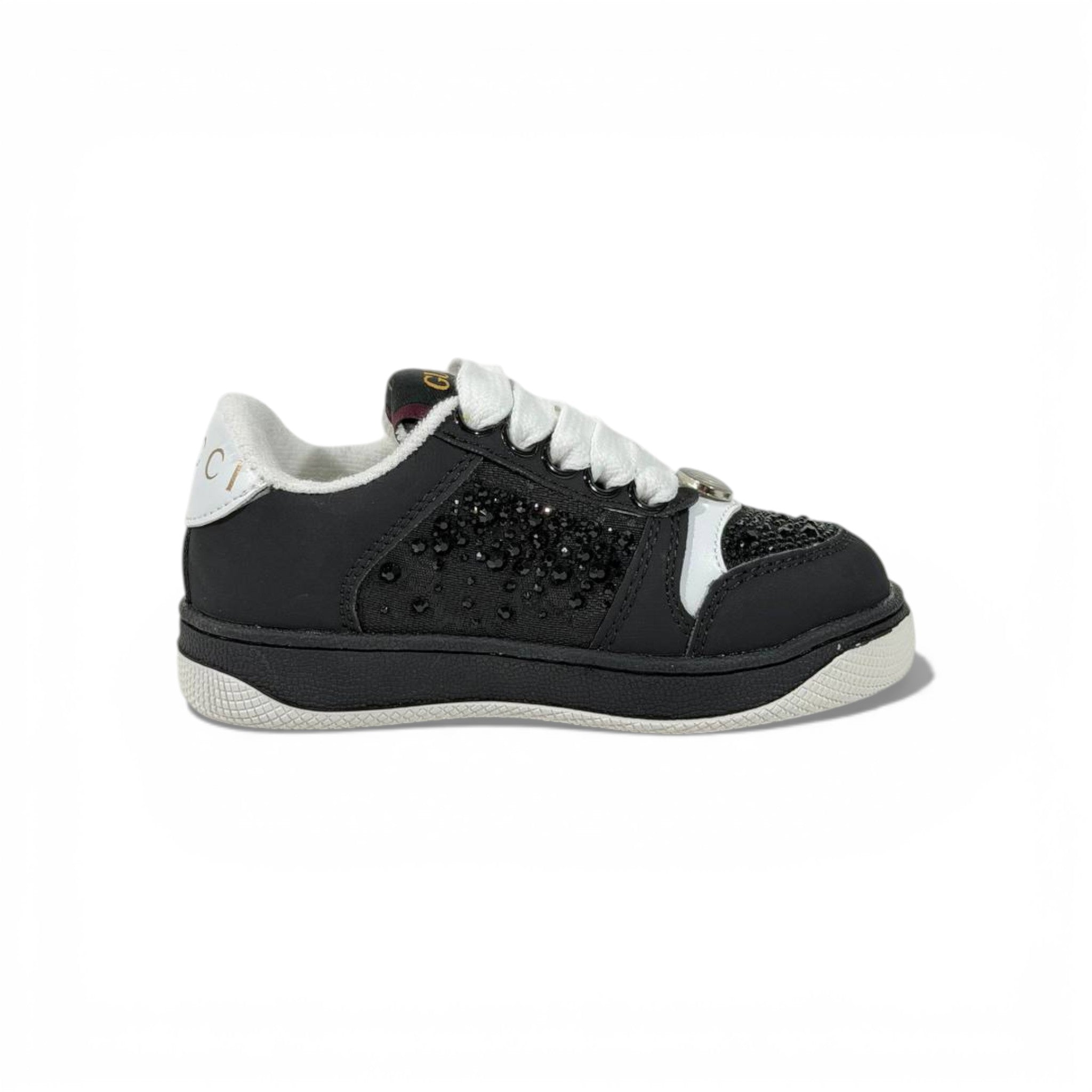 Gucci Kids Black Sneakers β Classic Style with Sparkle Details β¨π