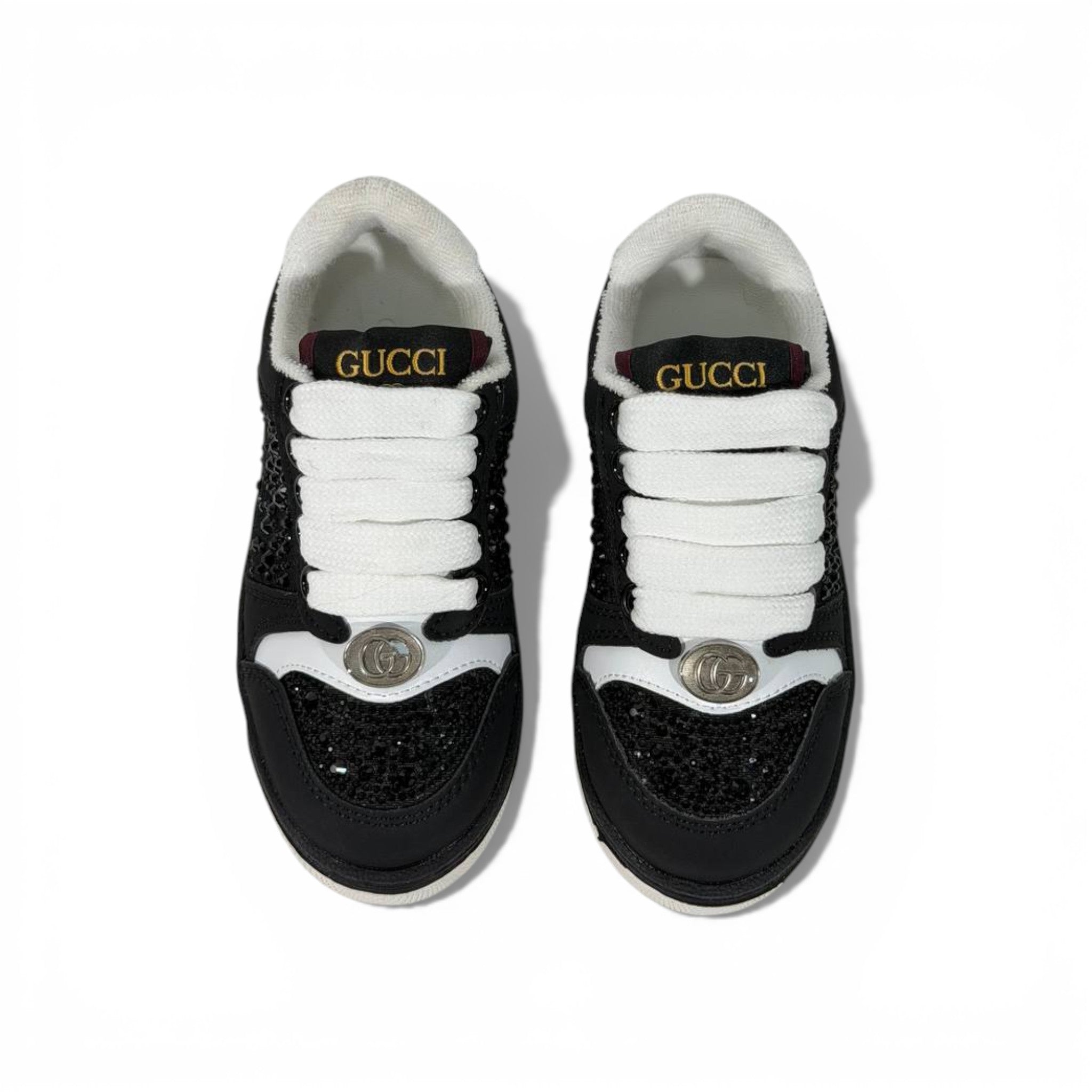 Gucci Kids Black Sneakers β Classic Style with Sparkle Details β¨π
