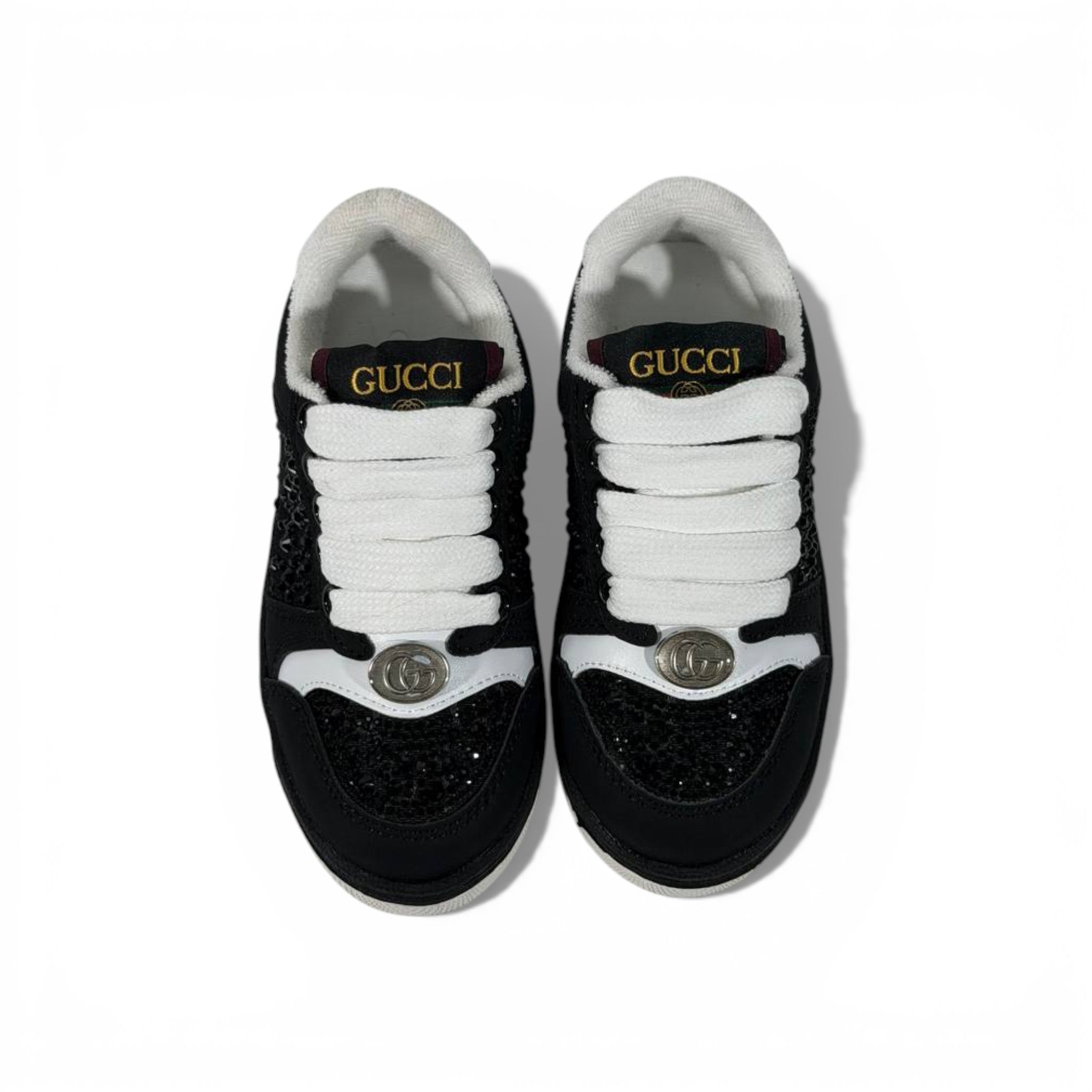 Gucci Kids Black Sneakers β Classic Style with Sparkle Details β¨π