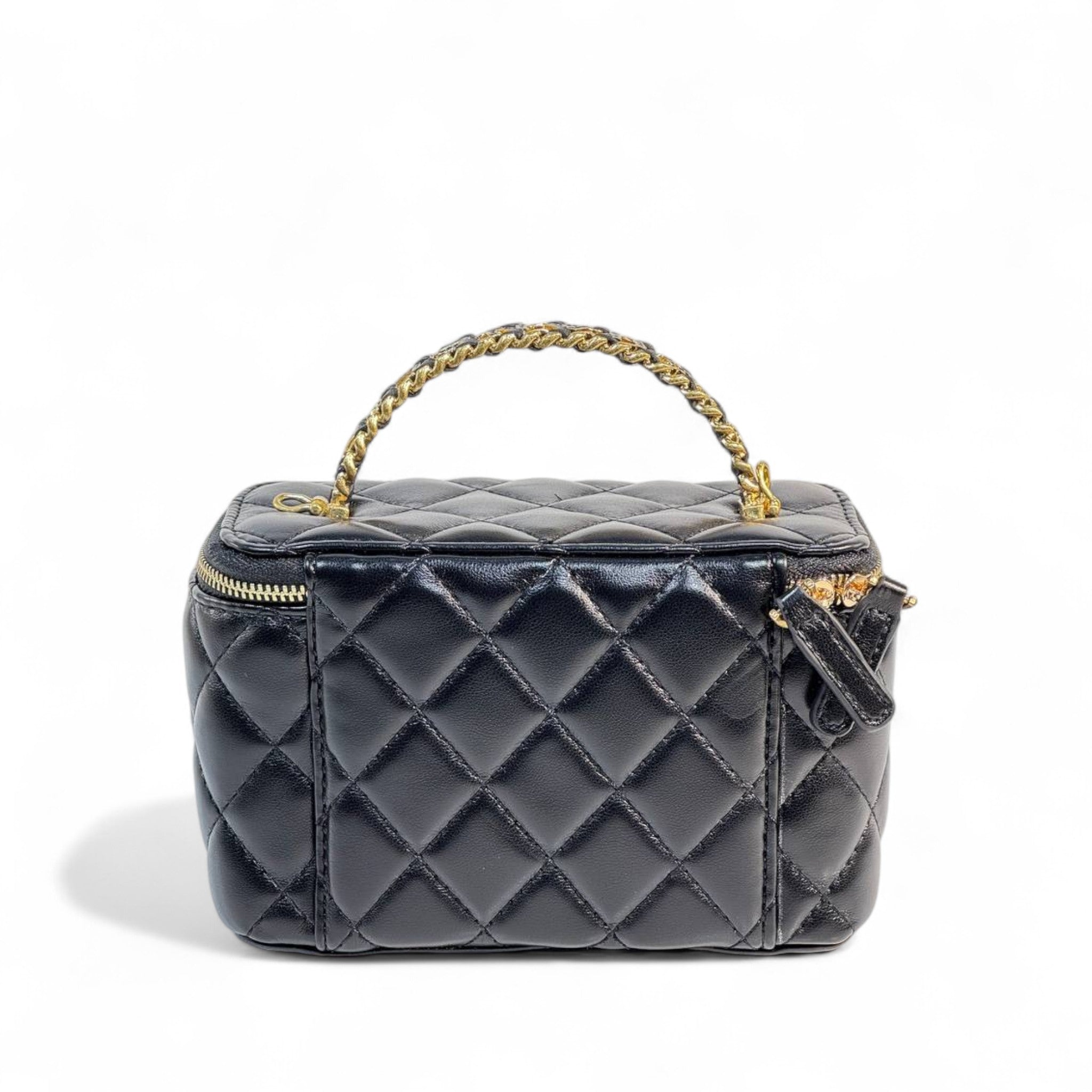 Chanel Black Quilted Vanity Bag π€ | Classic CC Gold Chain Handbag