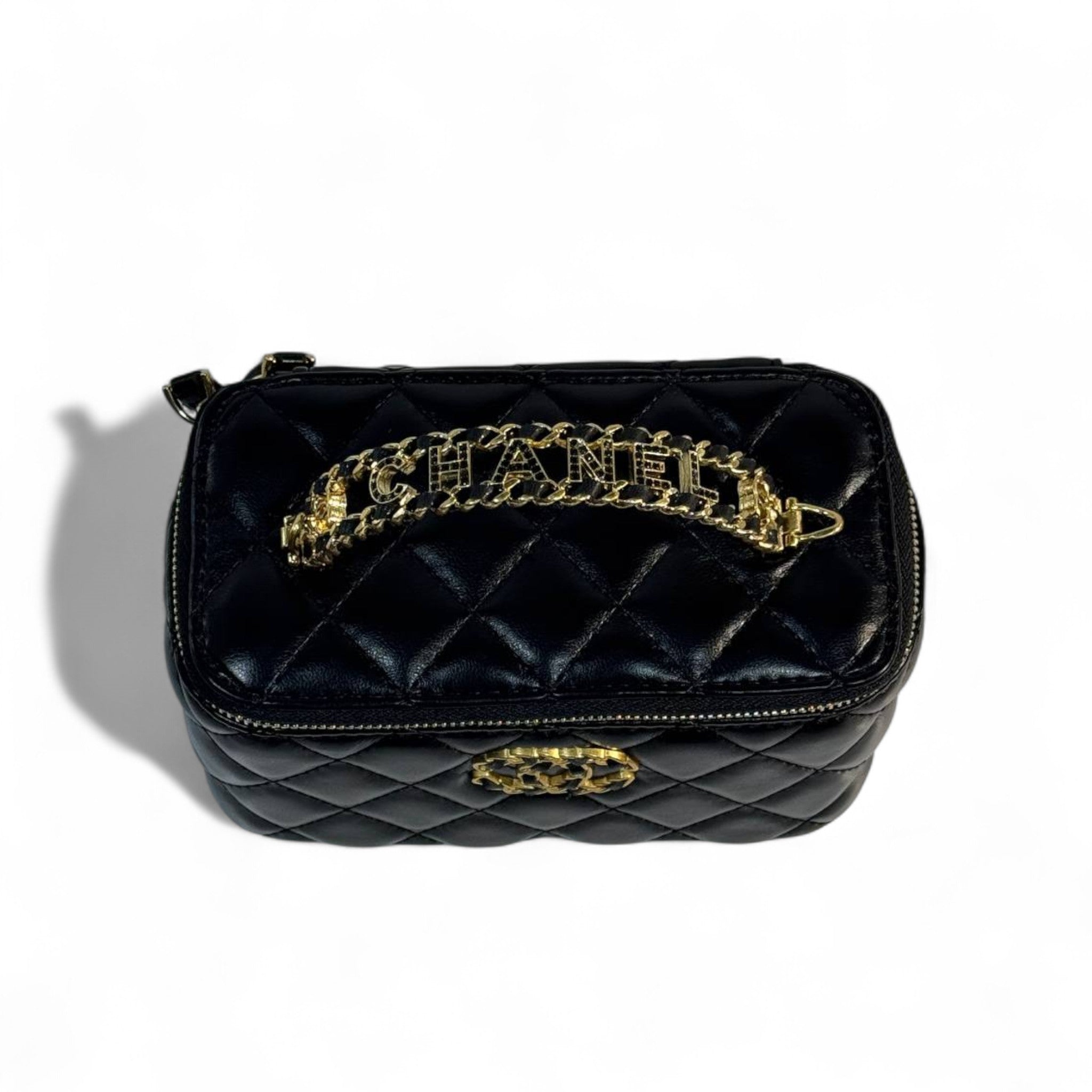 Chanel Black Quilted Vanity Bag š¤ | Classic CC Gold Chain Handbag