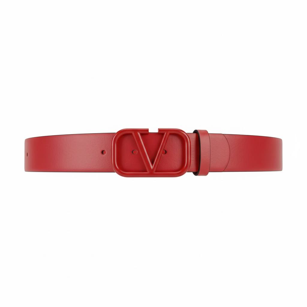 π΄ Valentino V-Logo Leather Belt β Red Iconic Edition