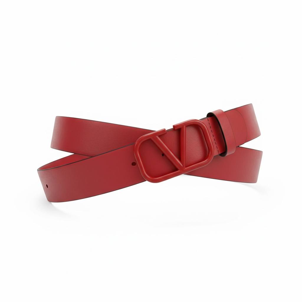 π΄ Valentino V-Logo Leather Belt β Red Iconic Edition