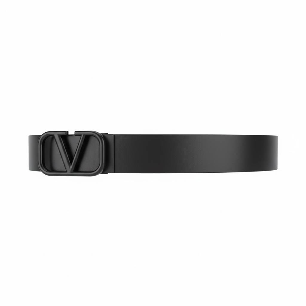 π€ Valentino V-Logo Leather Belt β Black Essential Edition