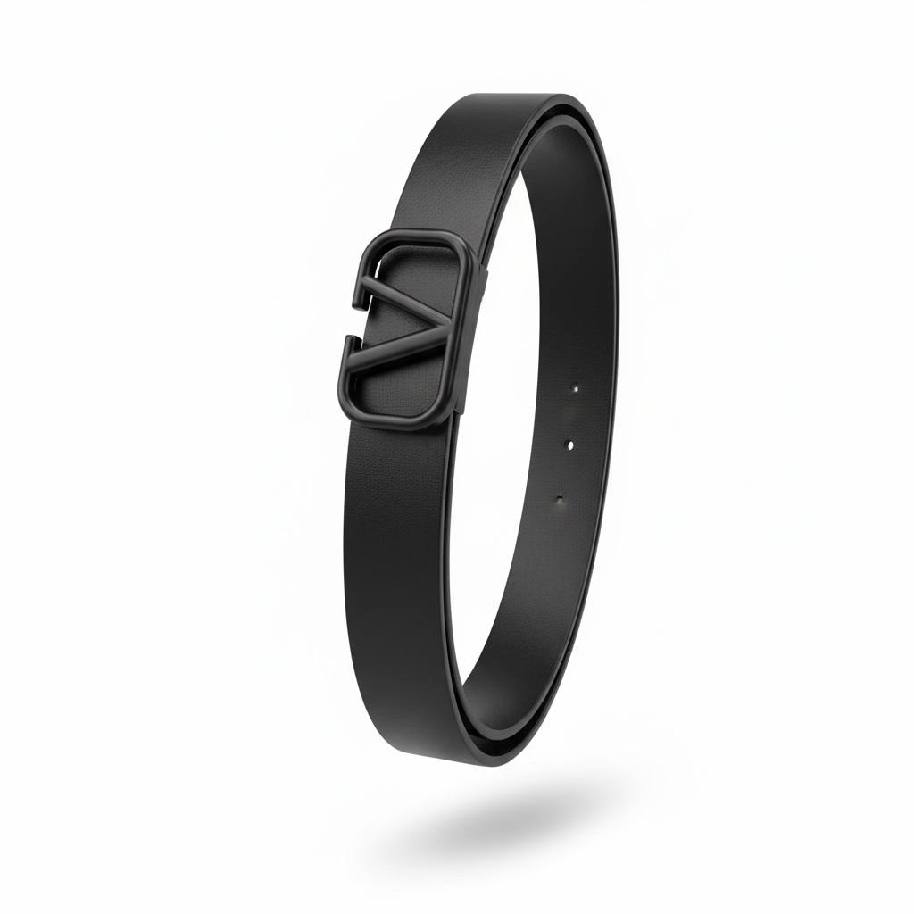 π€ Valentino V-Logo Leather Belt β Black Essential Edition