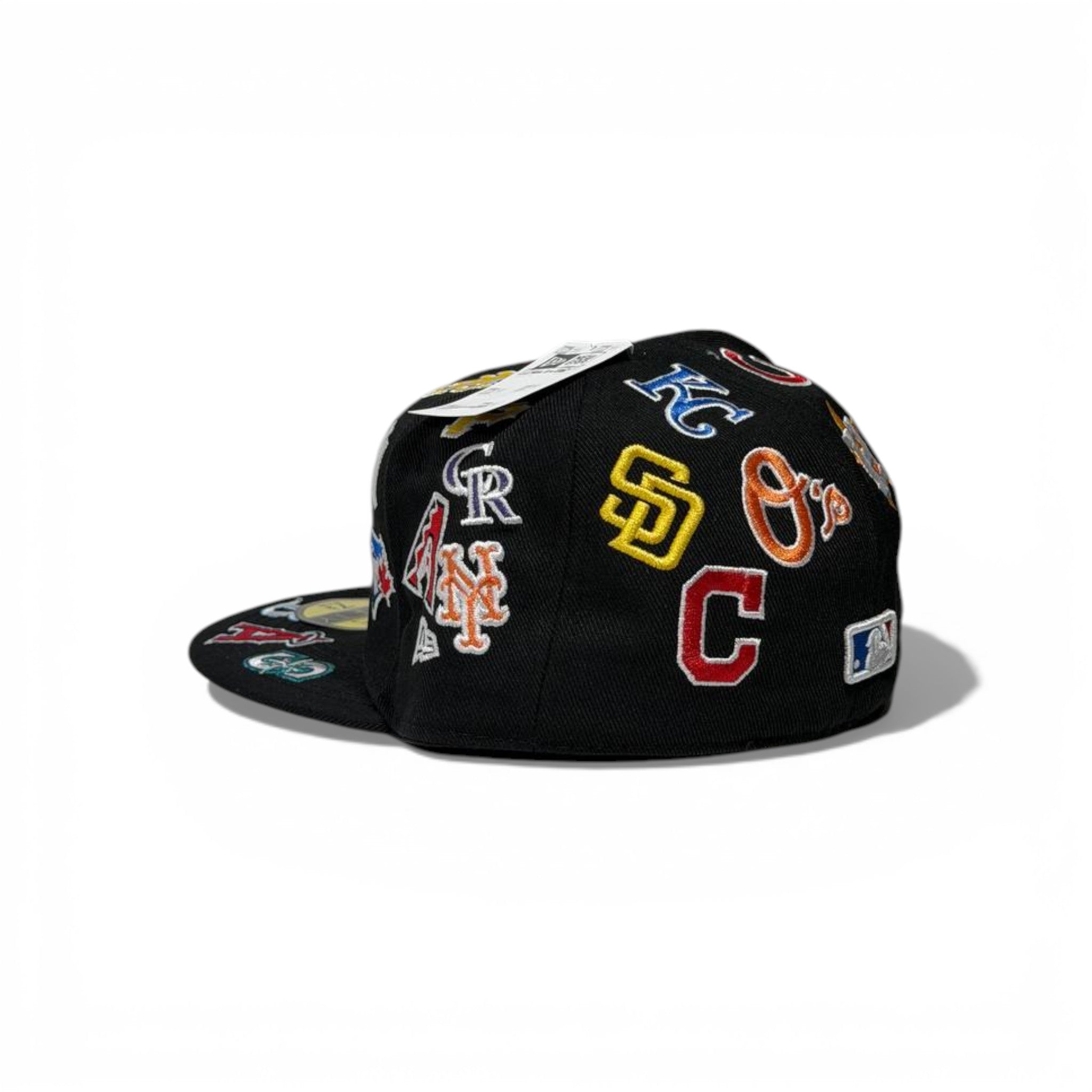 π§’π₯β« BLACK MLB ALLOVER LOGO SNAPBACK CAP β«π₯π§’