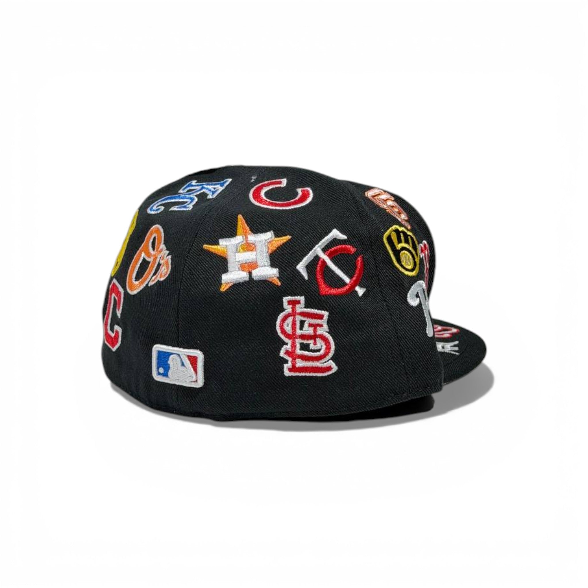 π§’π₯β« BLACK MLB ALLOVER LOGO SNAPBACK CAP β«π₯π§’
