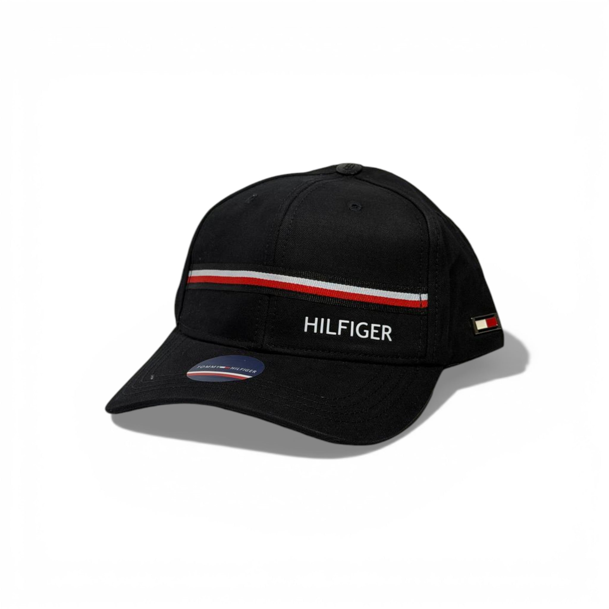 π€πΊπΈ TOMMY HILFIGER BLACK SIGNATURE STRIPE BASEBALL CAP πΊπΈπ€