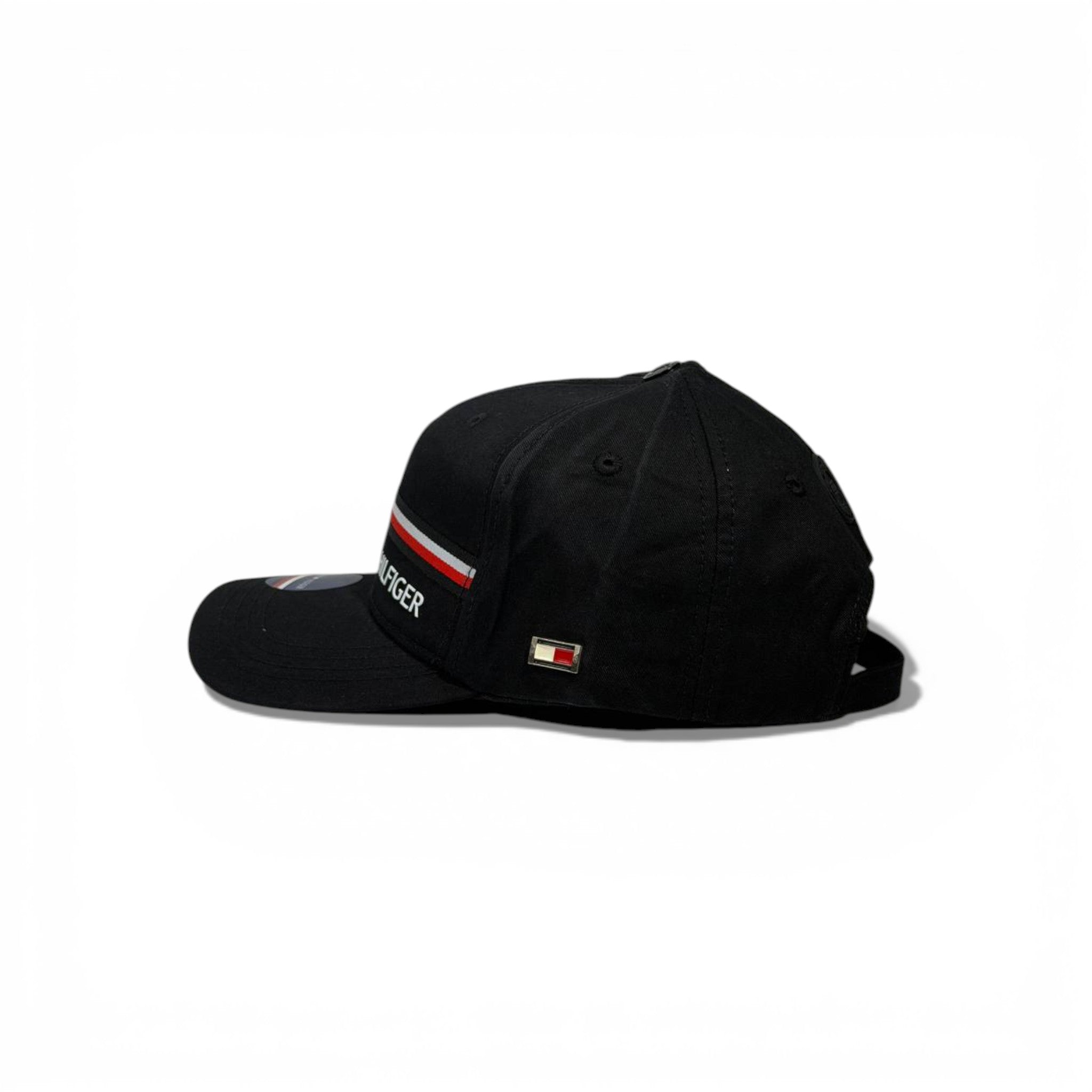 π€πΊπΈ TOMMY HILFIGER BLACK SIGNATURE STRIPE BASEBALL CAP πΊπΈπ€