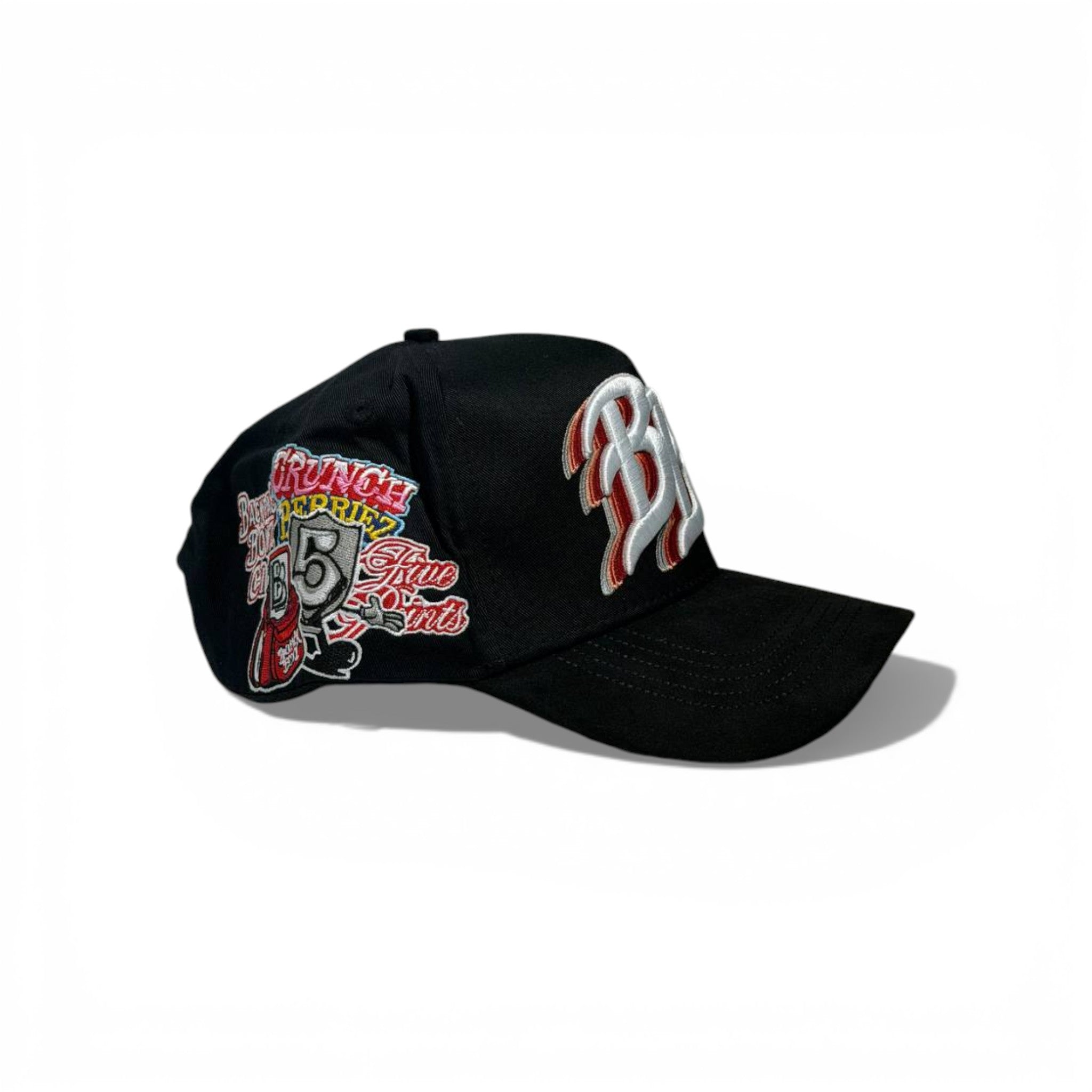 🧢 BB Embroidered Black Baseball Cap – Graphic Patch Streetwear Hat 🔥