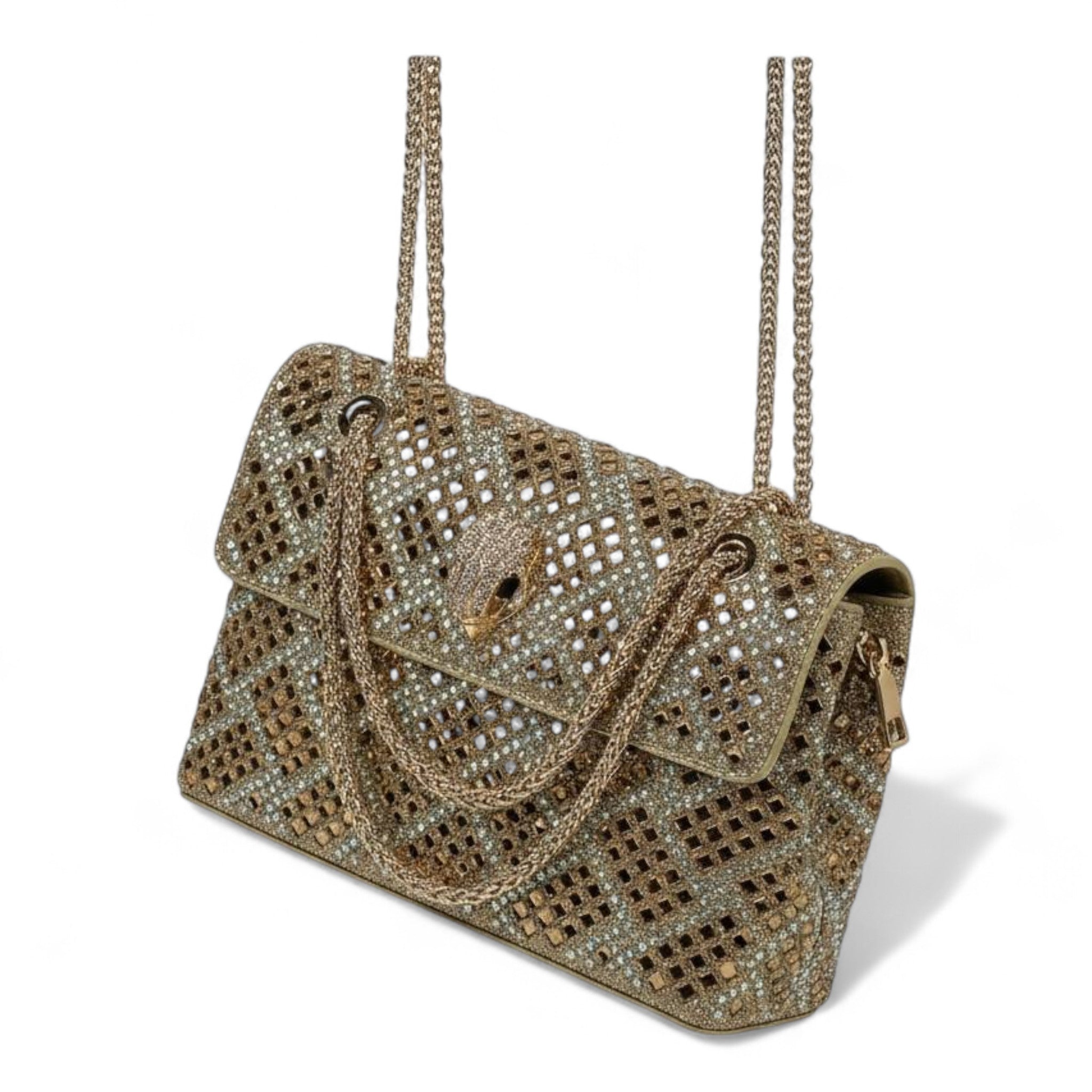 Luxury Crystal Evening Bag ✨ | Golden Rhinestone Clutch with Glamorous Sparkle soirée