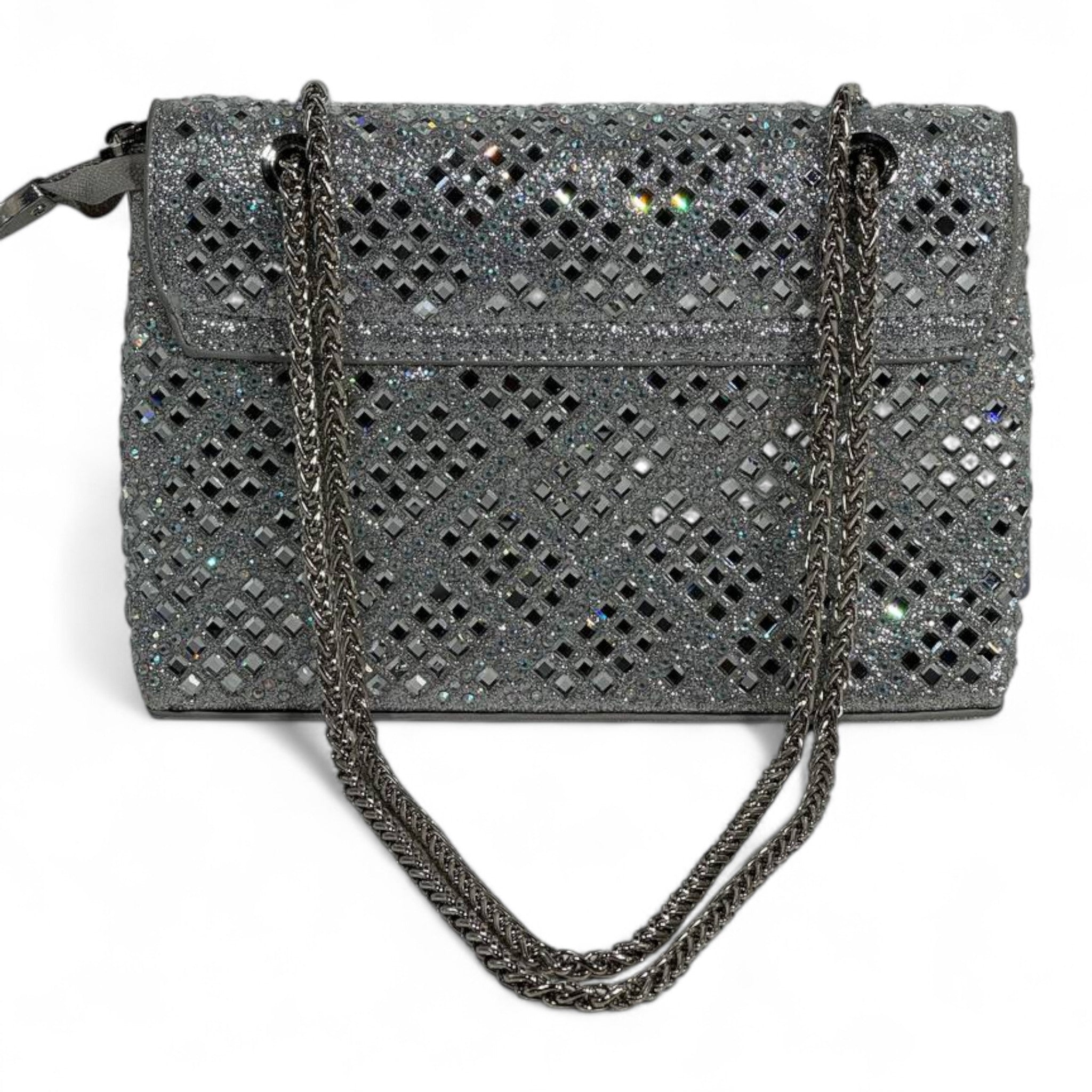 Silver Diamond Mesh Luxury Handbag ✨ | Crystal Evening Shoulder Bag for Elegant Occasions soirée
