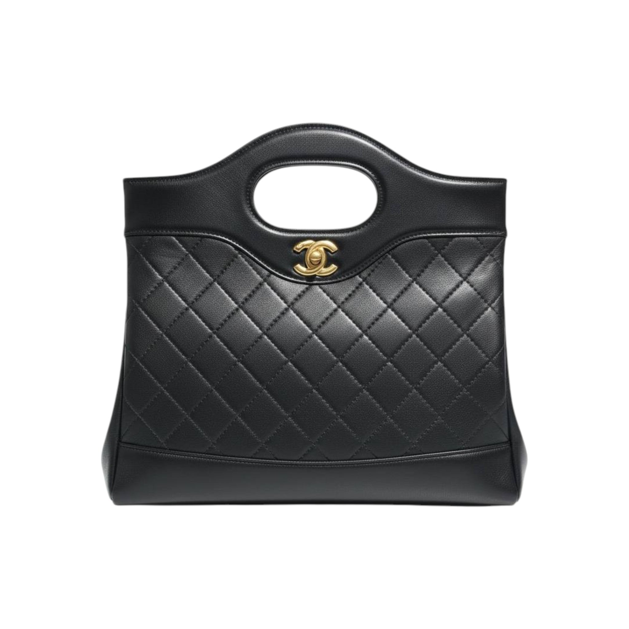Chanel Quilted Black Tote Bag with Cut-Out Handle 🖤✨