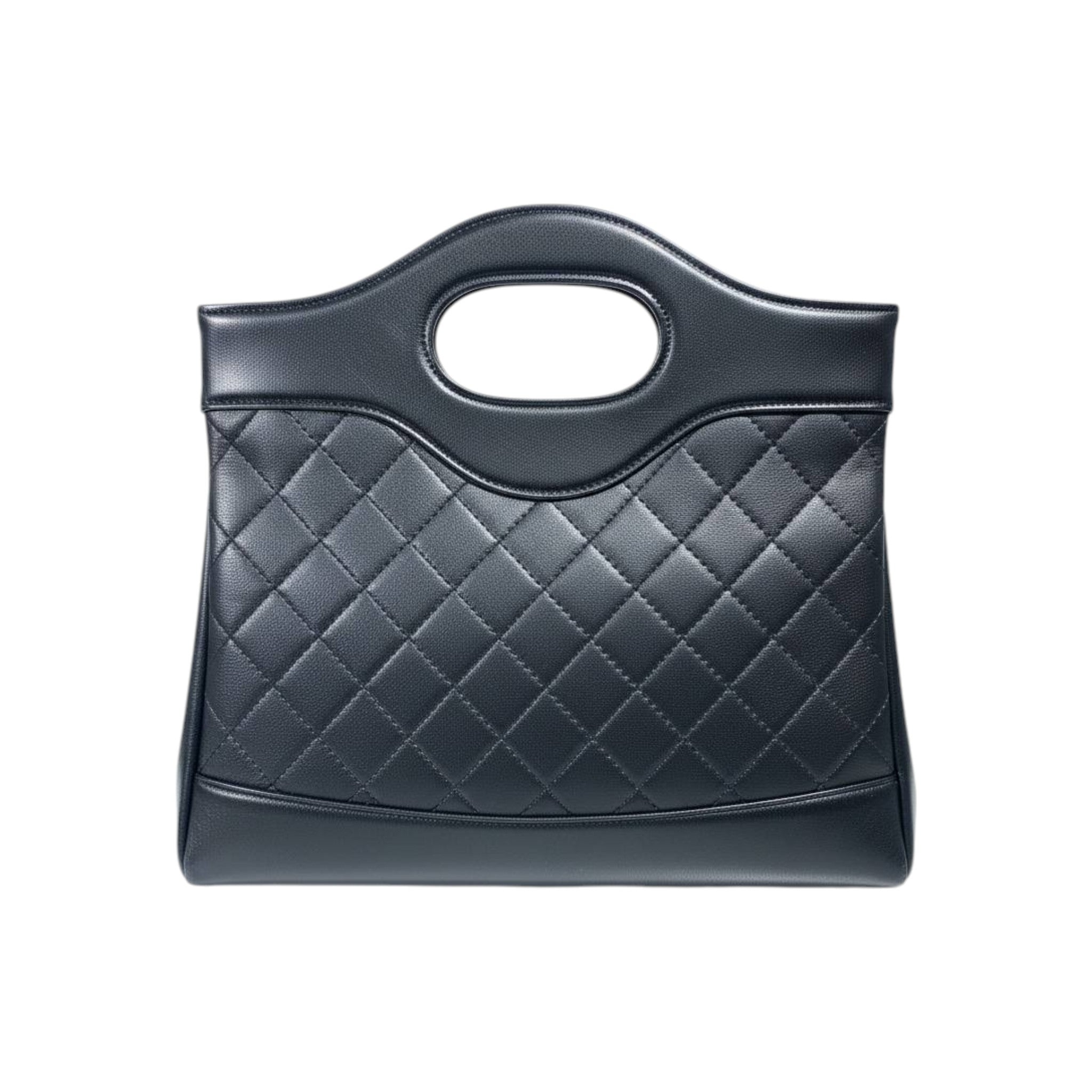 Chanel Quilted Black Tote Bag with Cut-Out Handle 🖤✨