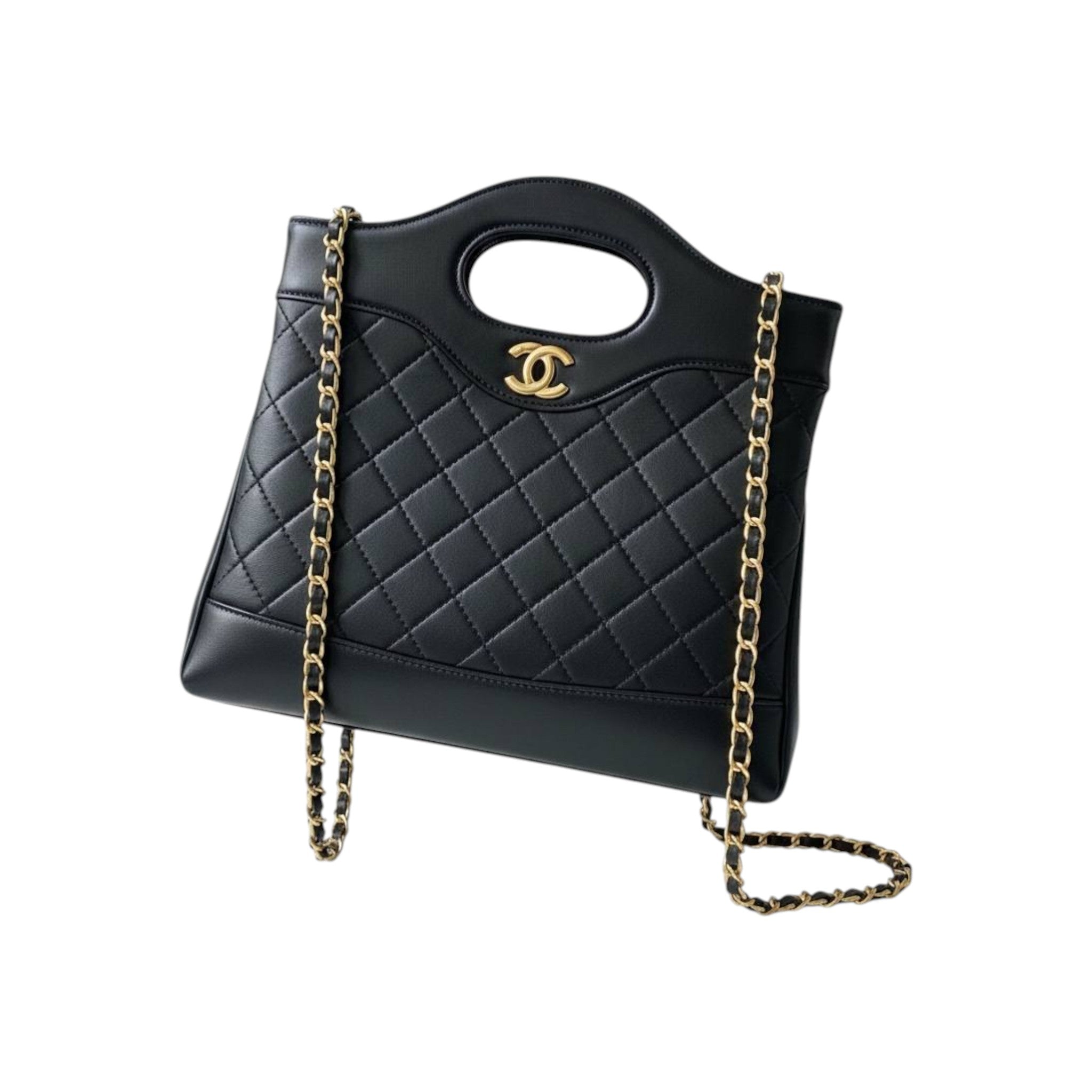 Chanel Quilted Black Tote Bag with Cut-Out Handle 🖤✨