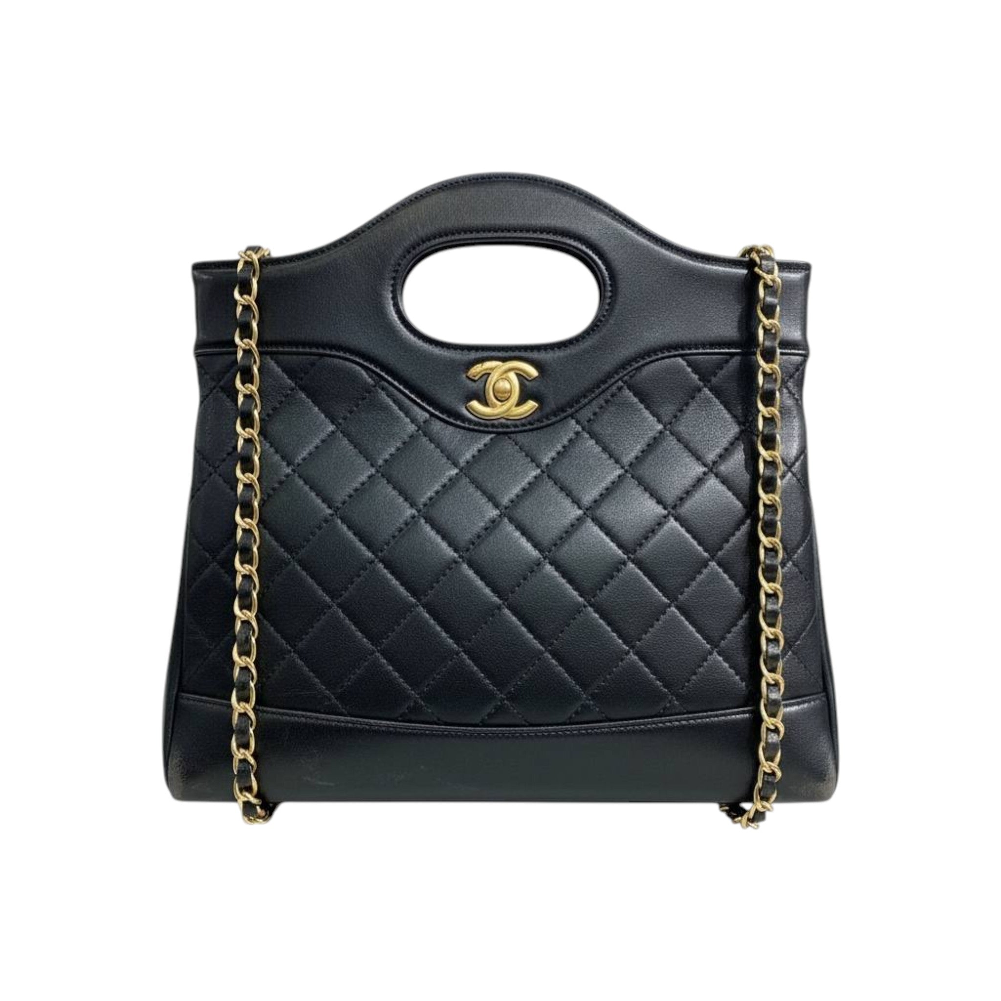 Chanel Quilted Black Tote Bag with Cut-Out Handle 🖤✨