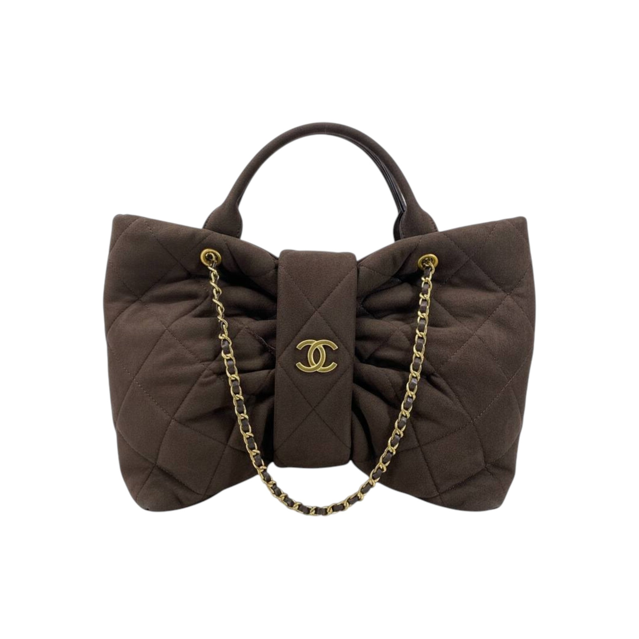 Chanel Quilted Brown Mini Top-Handle Bag with Chain Strap 🤎✨