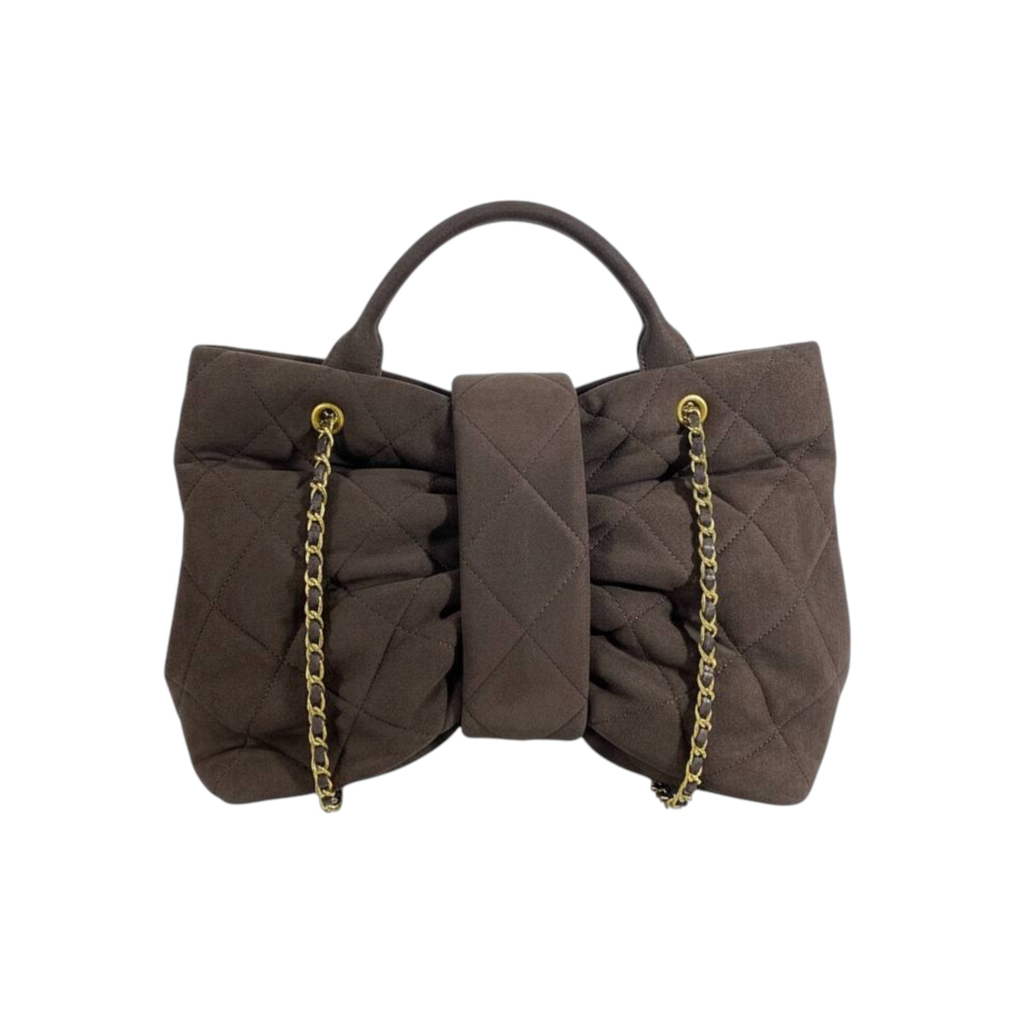 Chanel Quilted Brown Mini Top-Handle Bag with Chain Strap 🤎✨