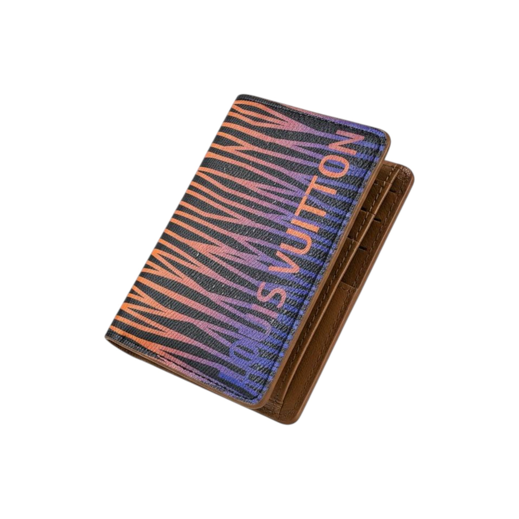 👛 Louis Vuitton Multicolor Striped Logo Card Holder – Artistic Gradient Edition