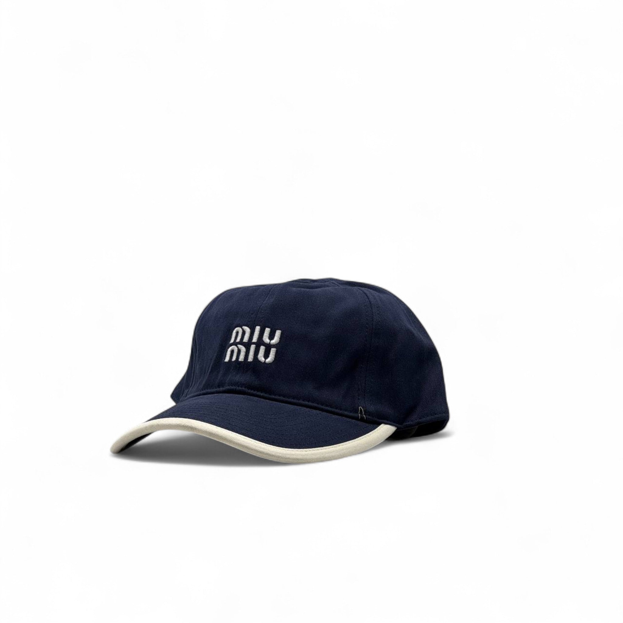 Miu Miu Navy Blue Embroidered Cap β Elegant Minimalist Edition π§’π