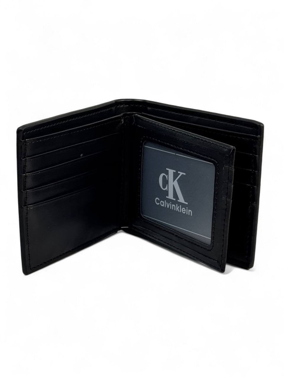 Calvin Klein-Inspired Black Metal Logo Wallet β Bold Simplicity, Timeless Elegance π€β¨