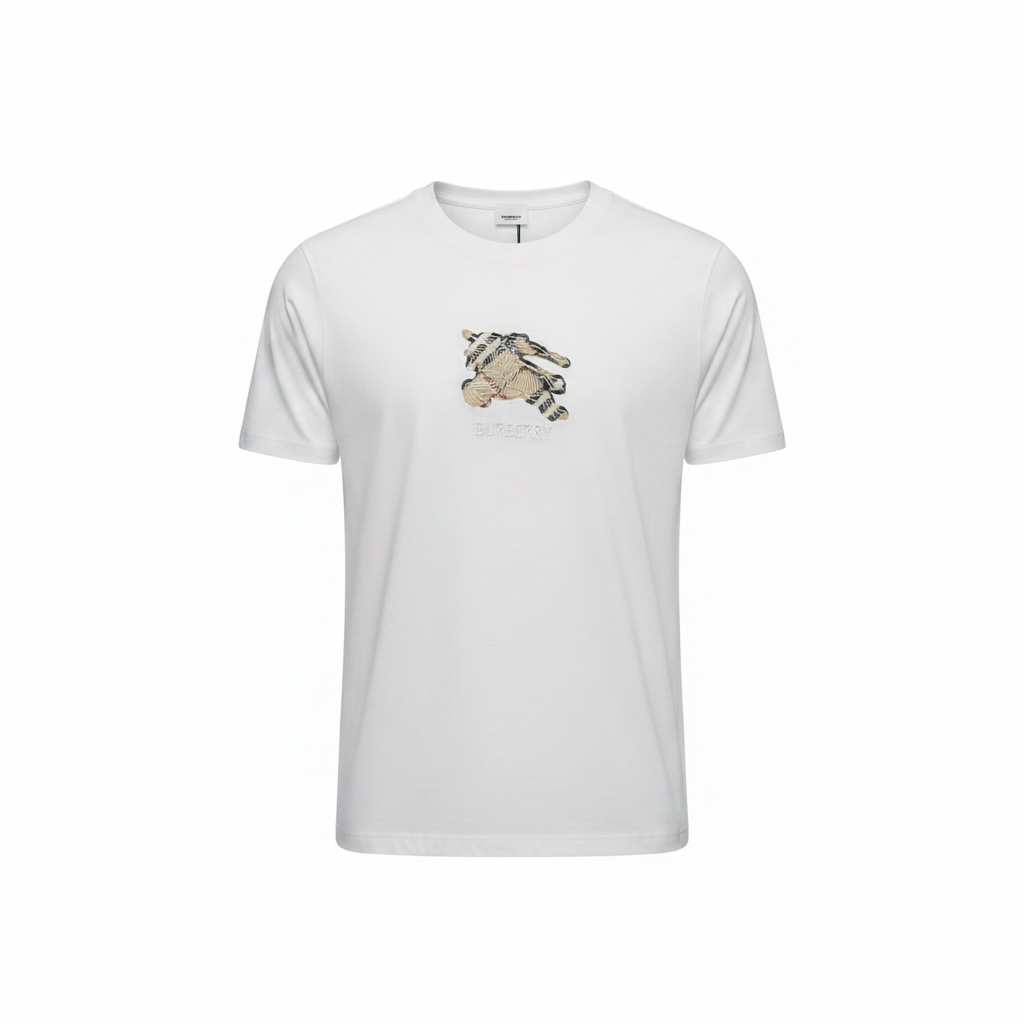 Burberry White Graphic T-Shirt π€β¨ Signature Icon Edition