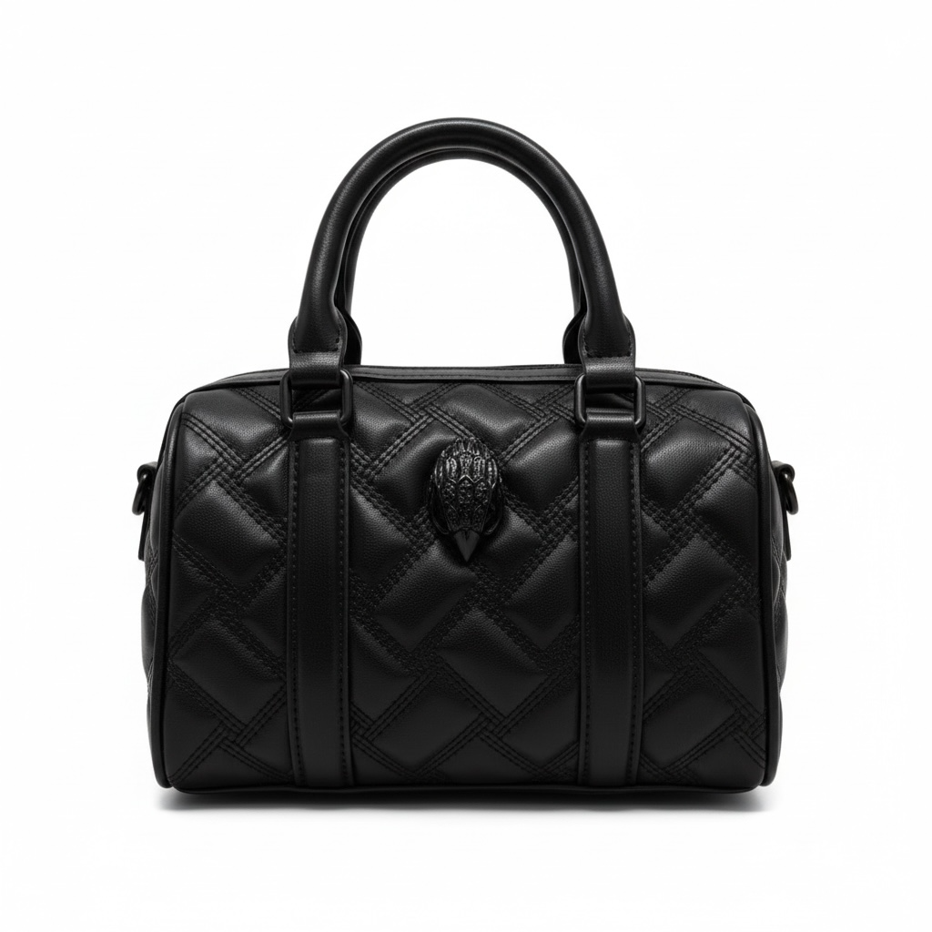 π€ Kurt Geiger Black Quilted Eagle Boston Bag β Mini Top Handle Handbag